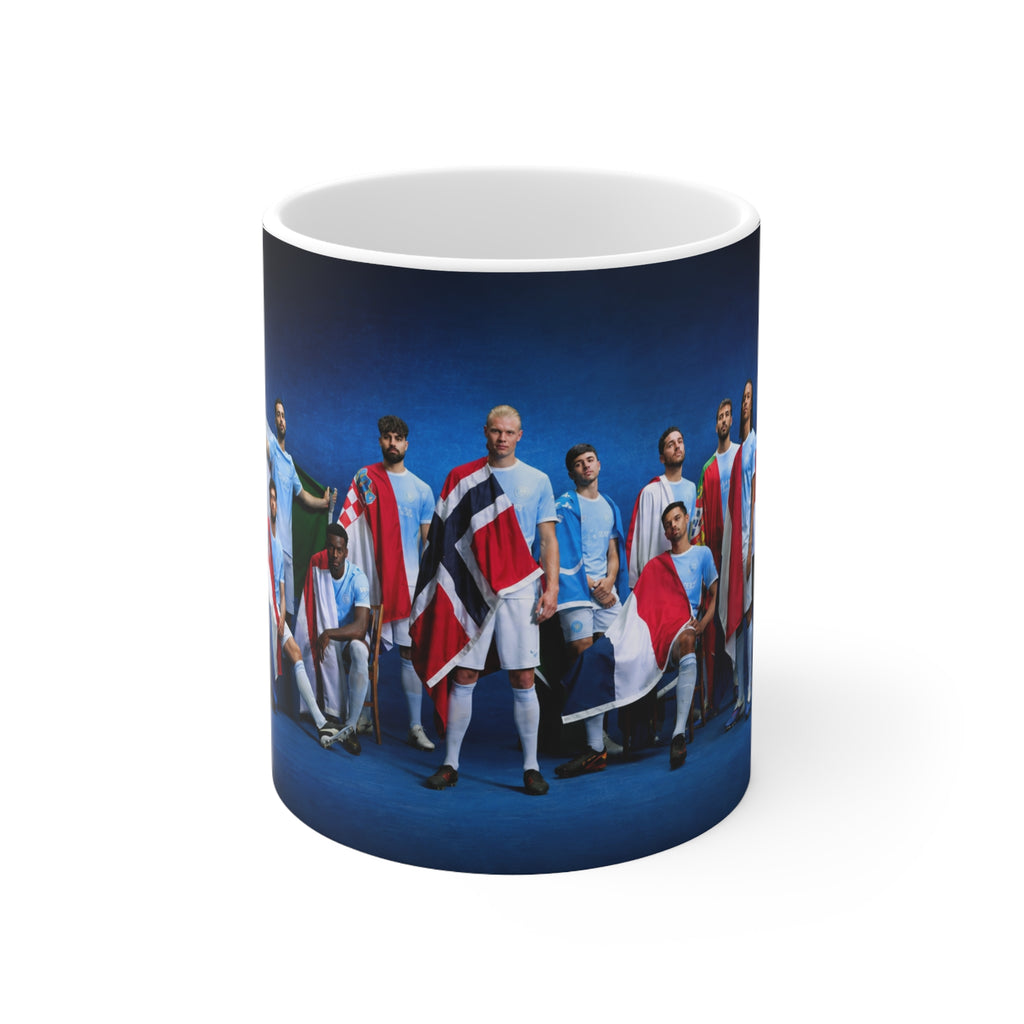 Manchester City 2026 World Cup Team Flags Mug — International Players Photo Ceramic Coffee Cup (11oz, 15oz)