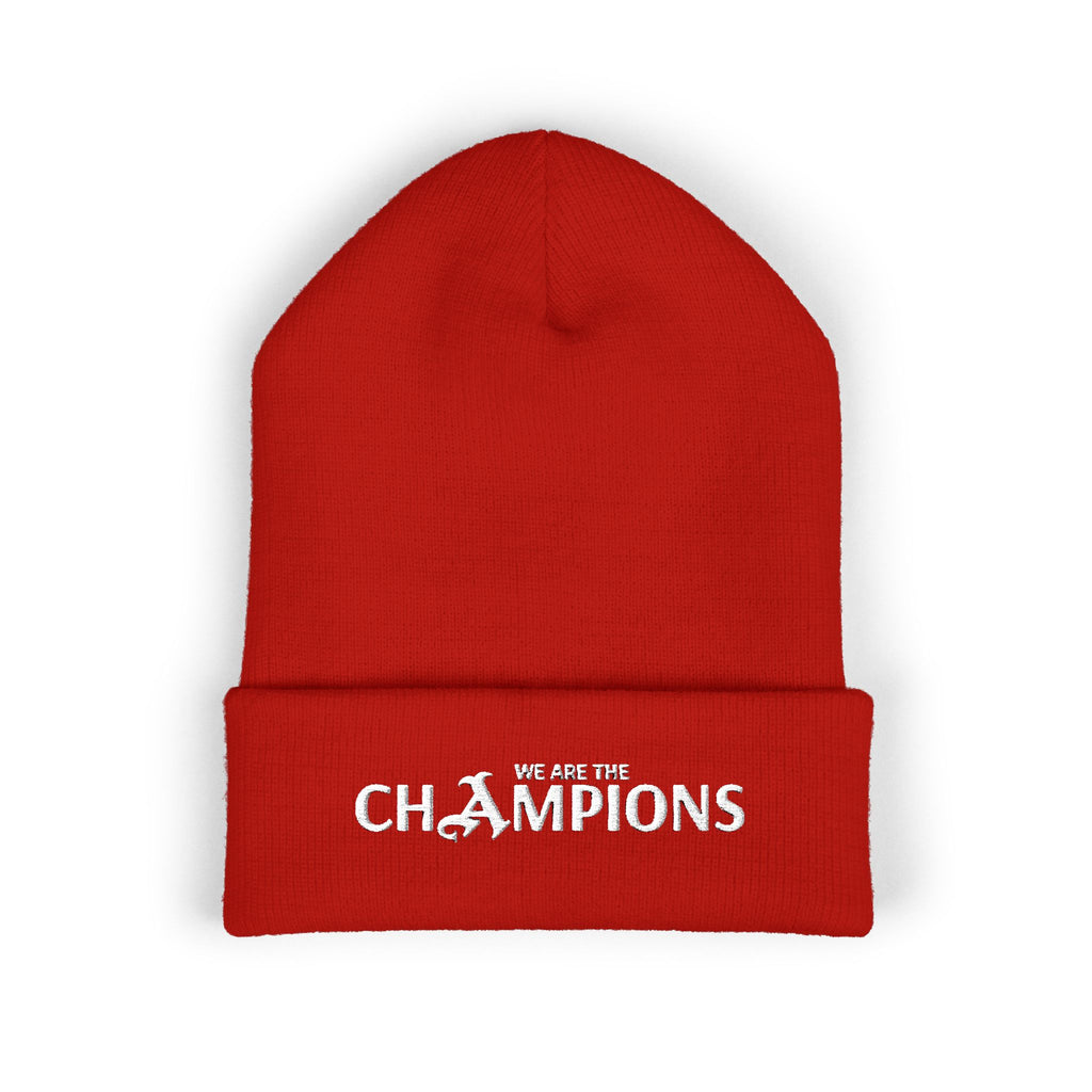 Arsenal Champions Embroidered Cuffed Beanie — 'We Are The Champions' Winter Knit Hat