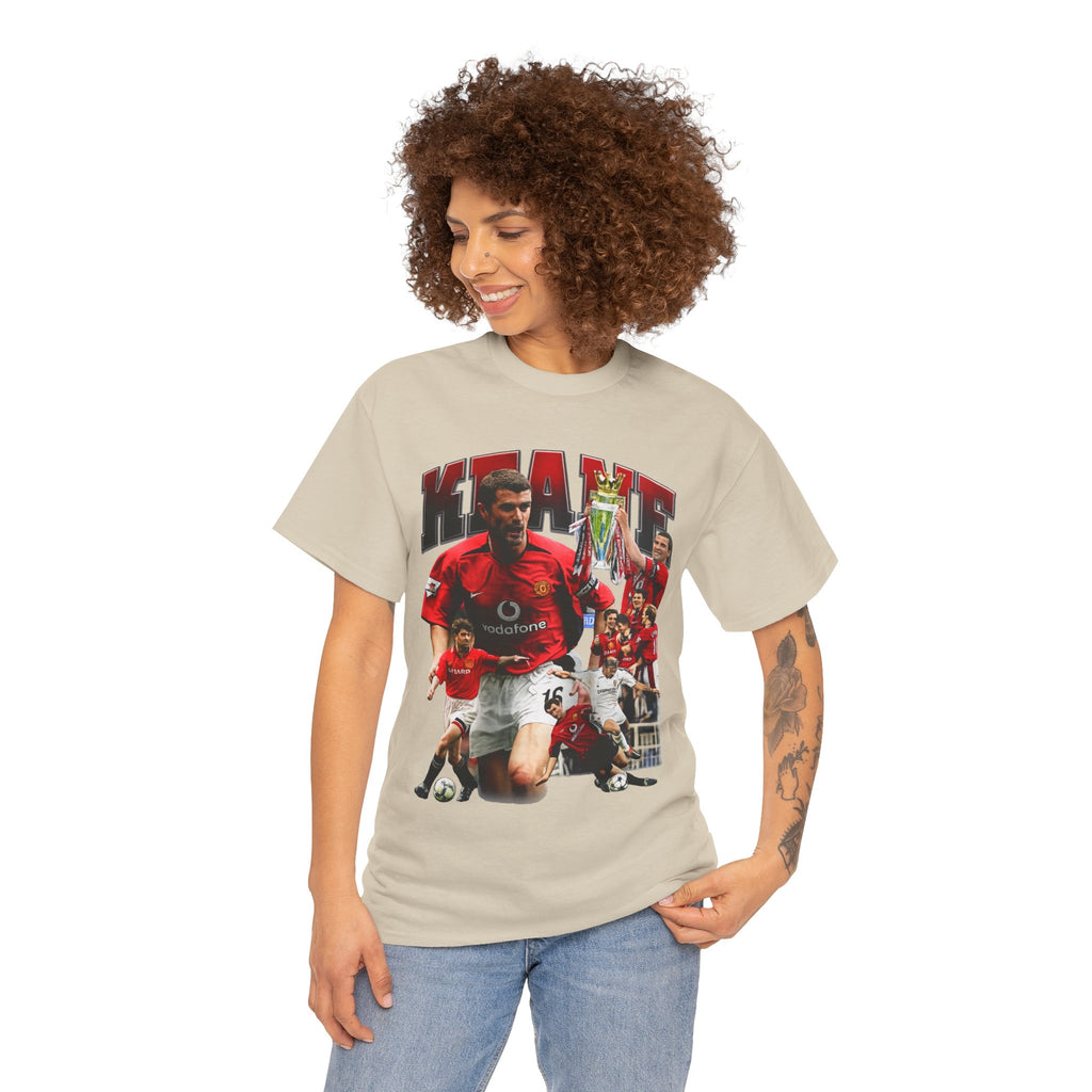 Roy Keane Football Legens Collage Tee — Retro Man United Tribute Shirt