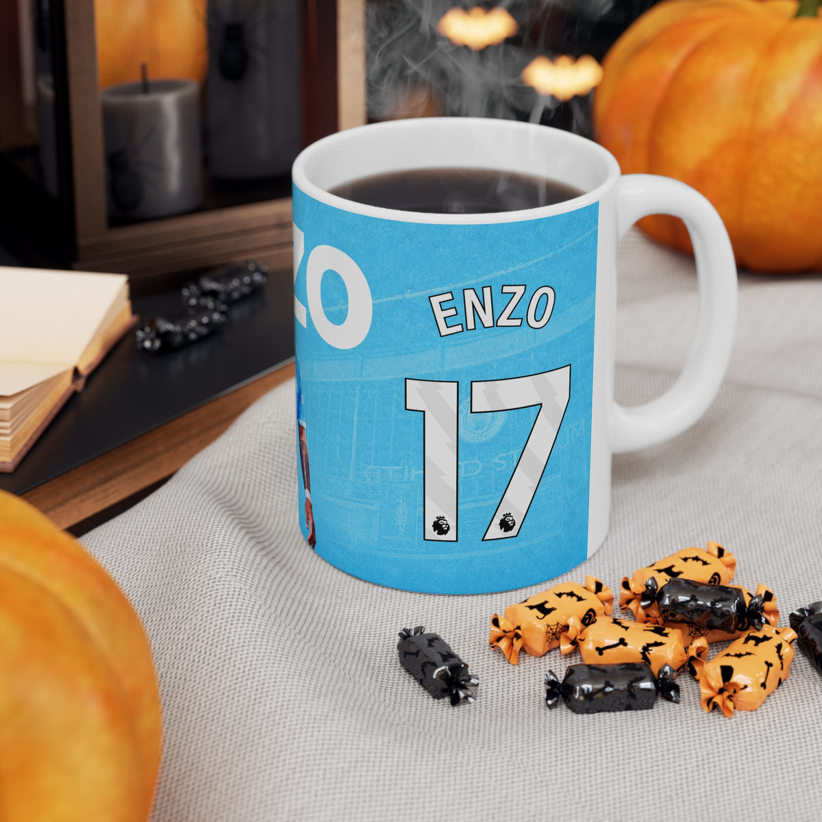 Enzo Fernandez Manchester City Ceramic Mug — ENZO 11oz & 15oz