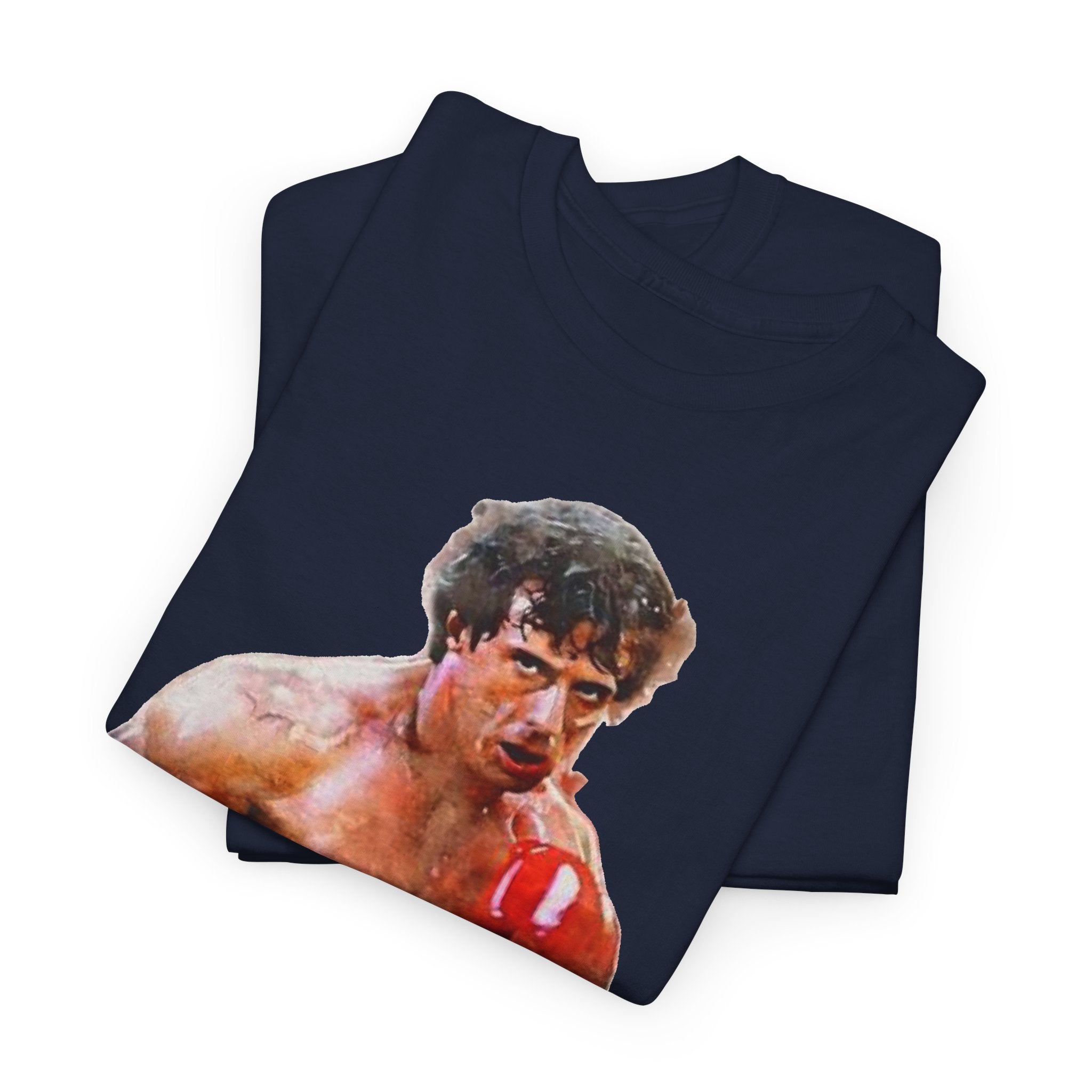 Boxer Rocky Painting T‑Shirt — Vintage American Flag Boxing Tee