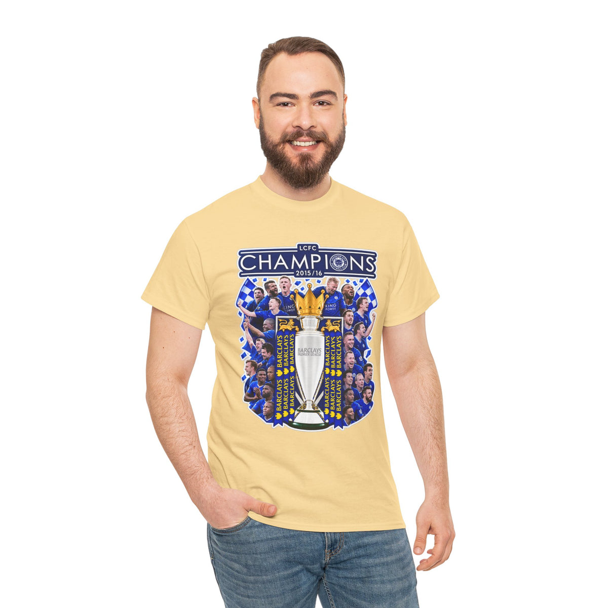 Leicester City 2015/2016 Champions Trophy Soccer T-Shirt — Team Victory Graphic Tee