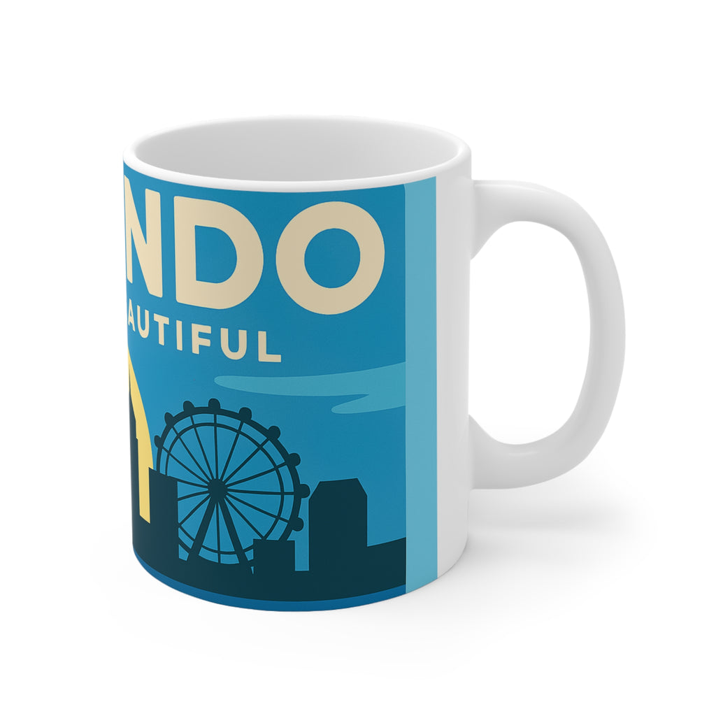 Orlando Skyline Coffee Mug — "Orlando The City Beautiful" Retro Travel Ceramic Cup