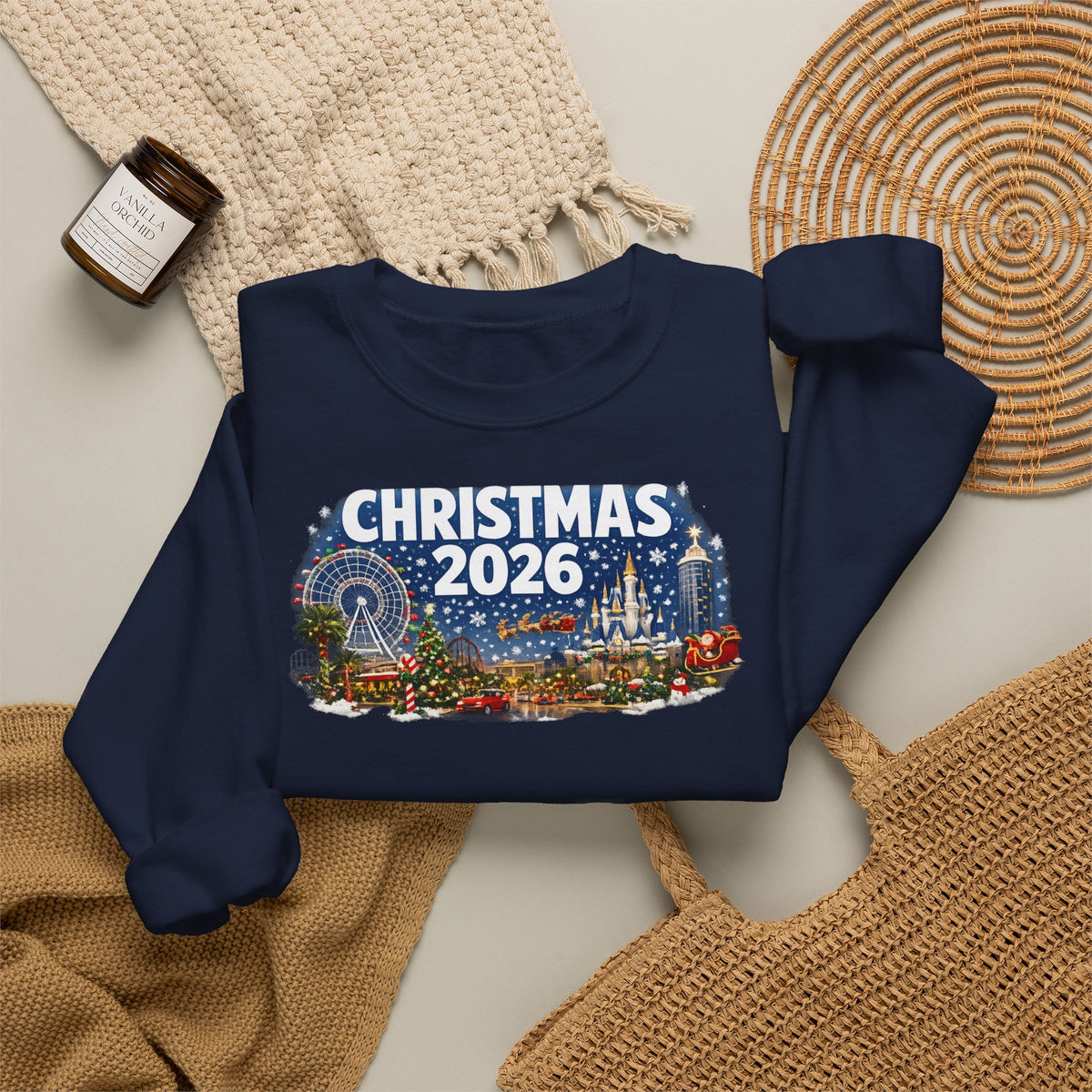 Christmas 2026 Holiday Sweatshirt – Festive Winter Cityscape Crewneck