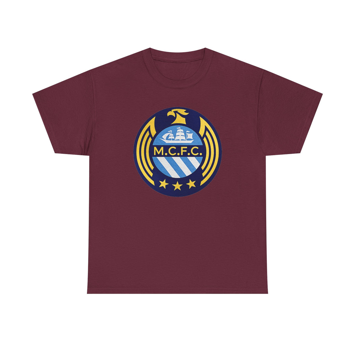 MCFC Crest T-Shirt — Vintage Blue & Gold Soccer Tee