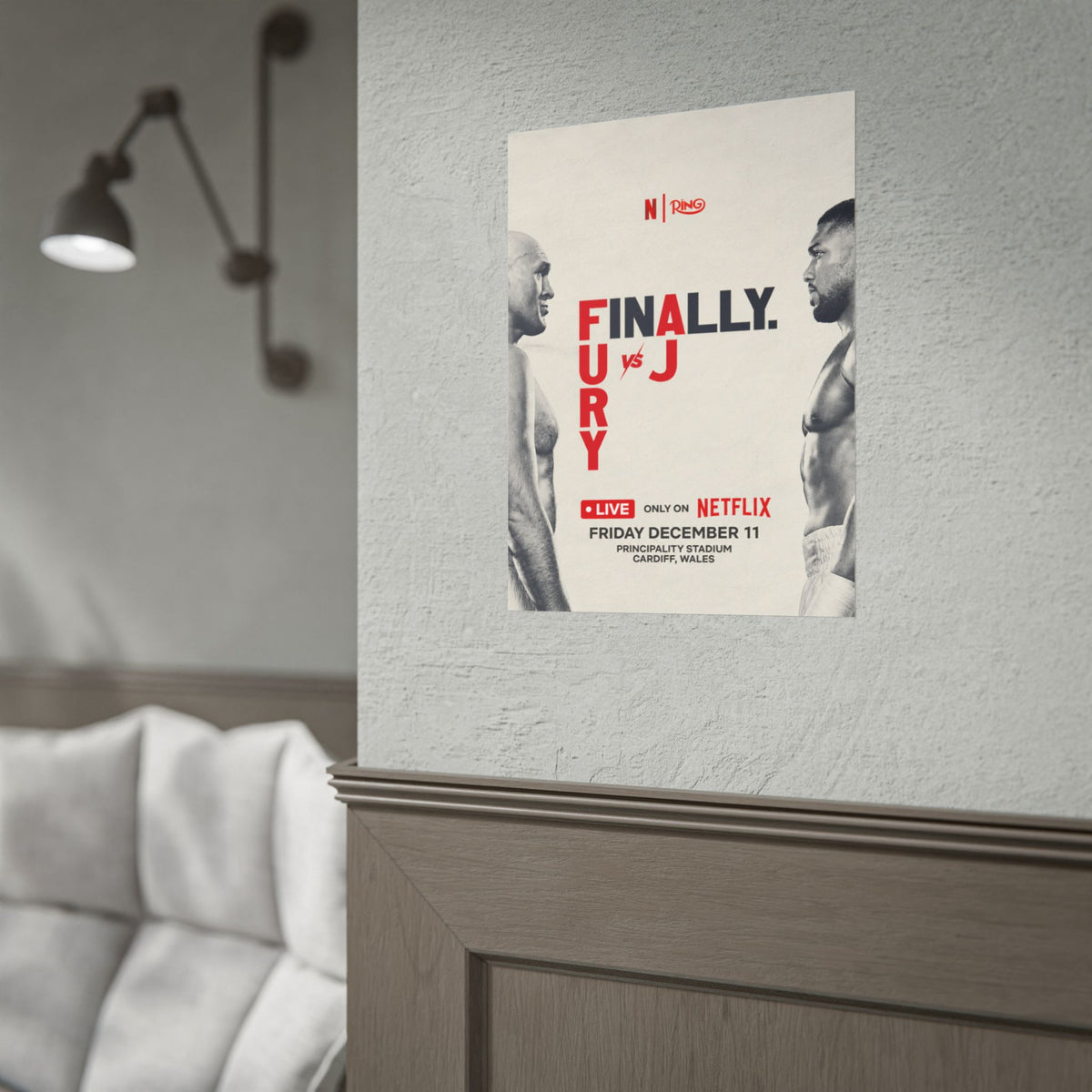 Boxing Poster – “Finally: Fury vs AJ” Netflix Fight Rolled Poster