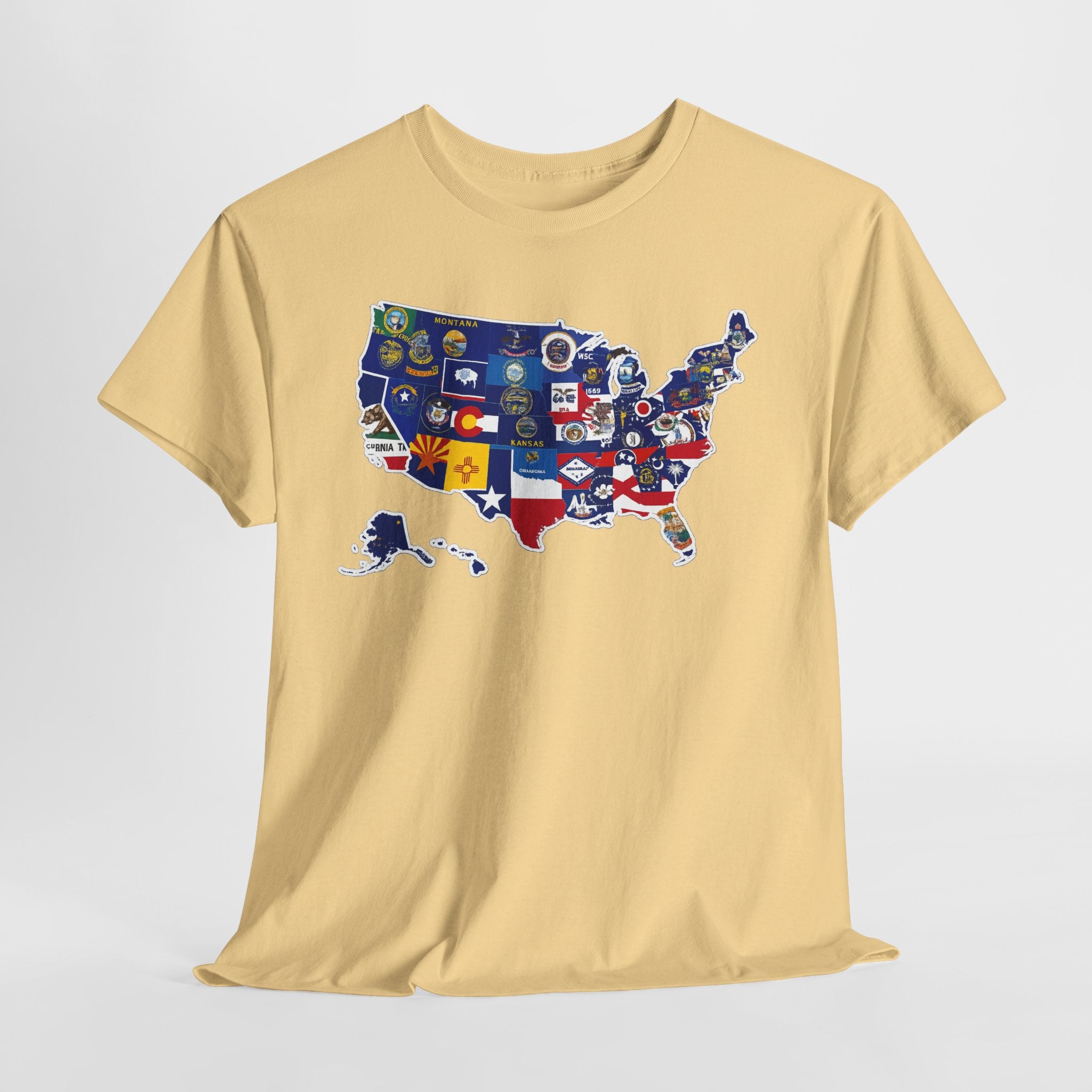 USA Map Flag T-Shirt — United States State Flag Map Tee