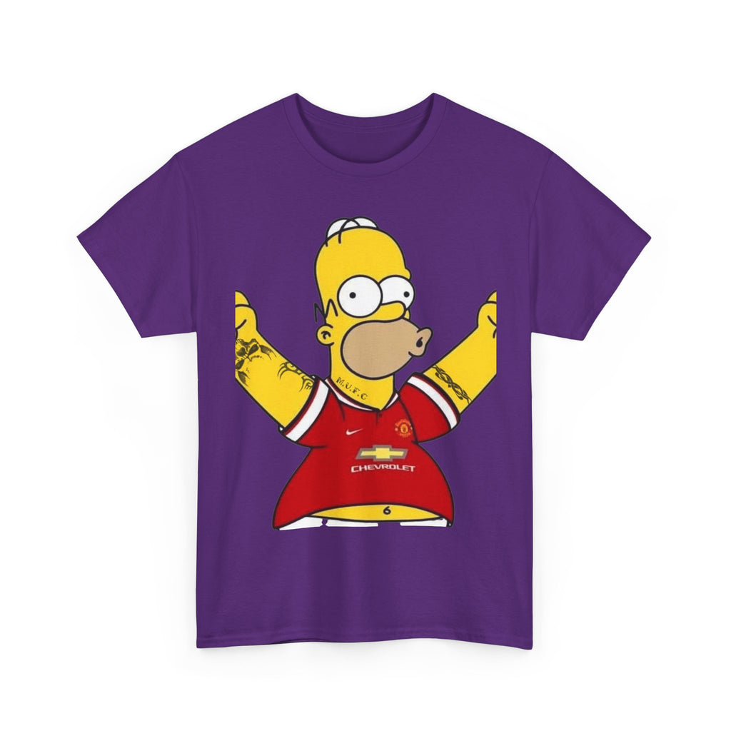 Homer Simpson Manchester Fan T-Shirt — Cartoon Football Supporter Tee