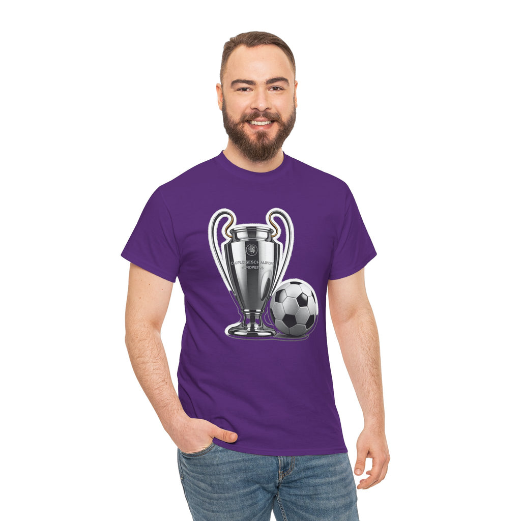 European Cup / Champions League Trophy & Ball Graphic Cotton T-Shirt