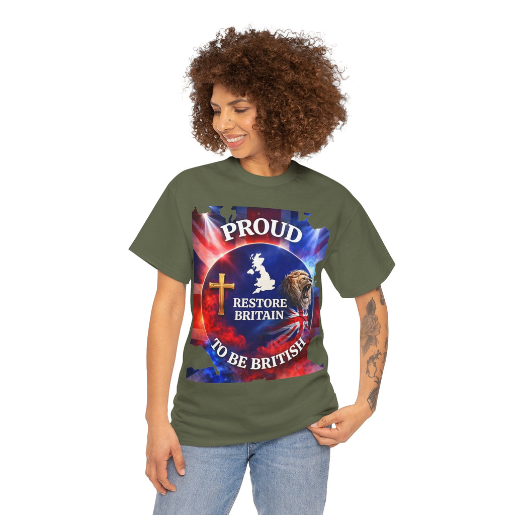 Proud to Be British Restore Britain Cotton T‑Shirt