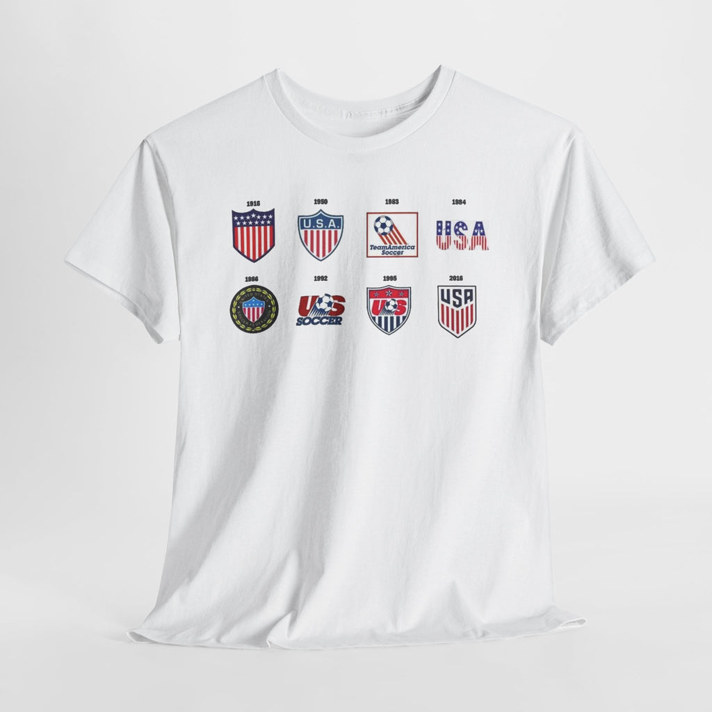 USA Soccer Logos Graphic Tee — Retro American Soccer Logo T‑Shirt