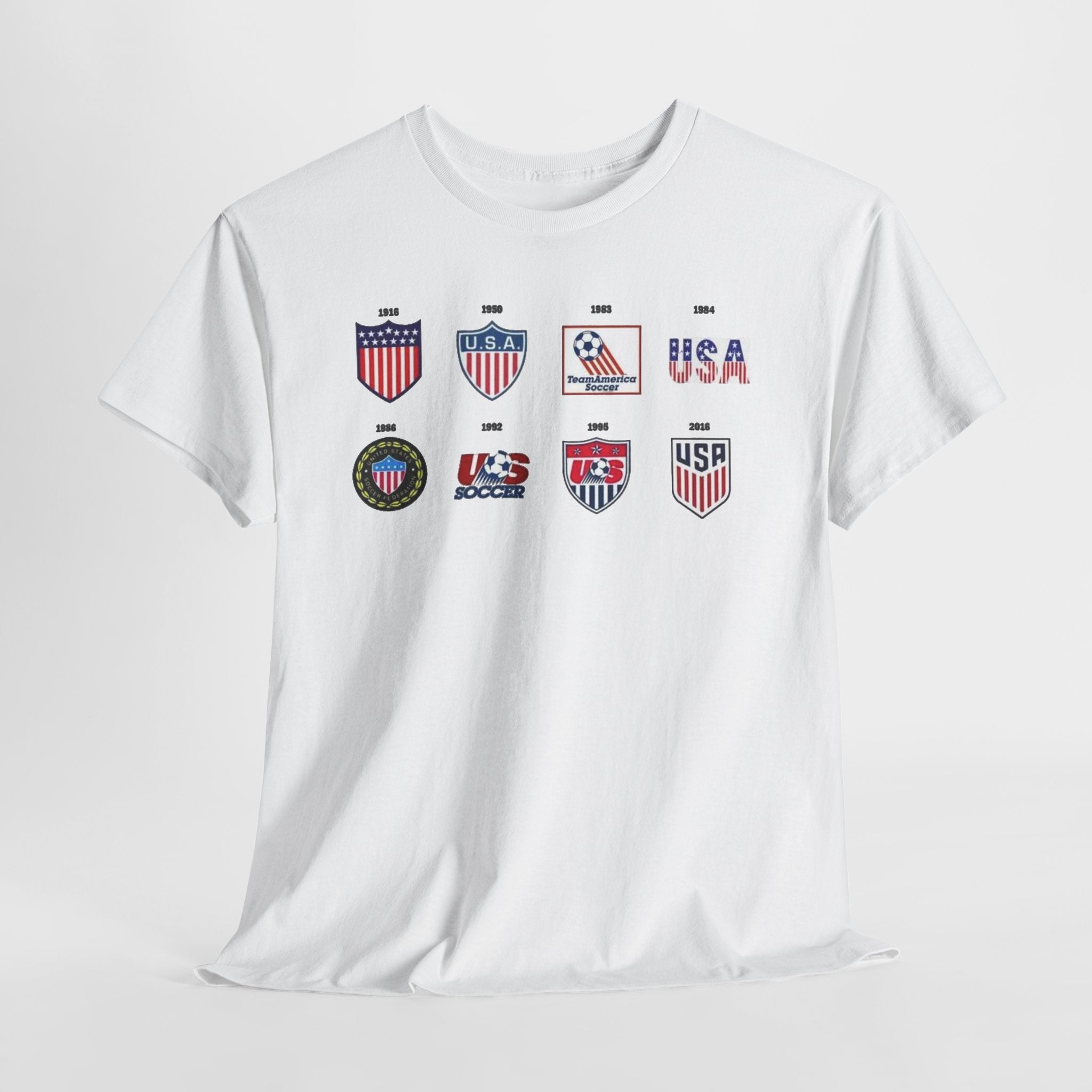 USA Soccer Logos Graphic Tee — Retro American Soccer Logo T‑Shirt