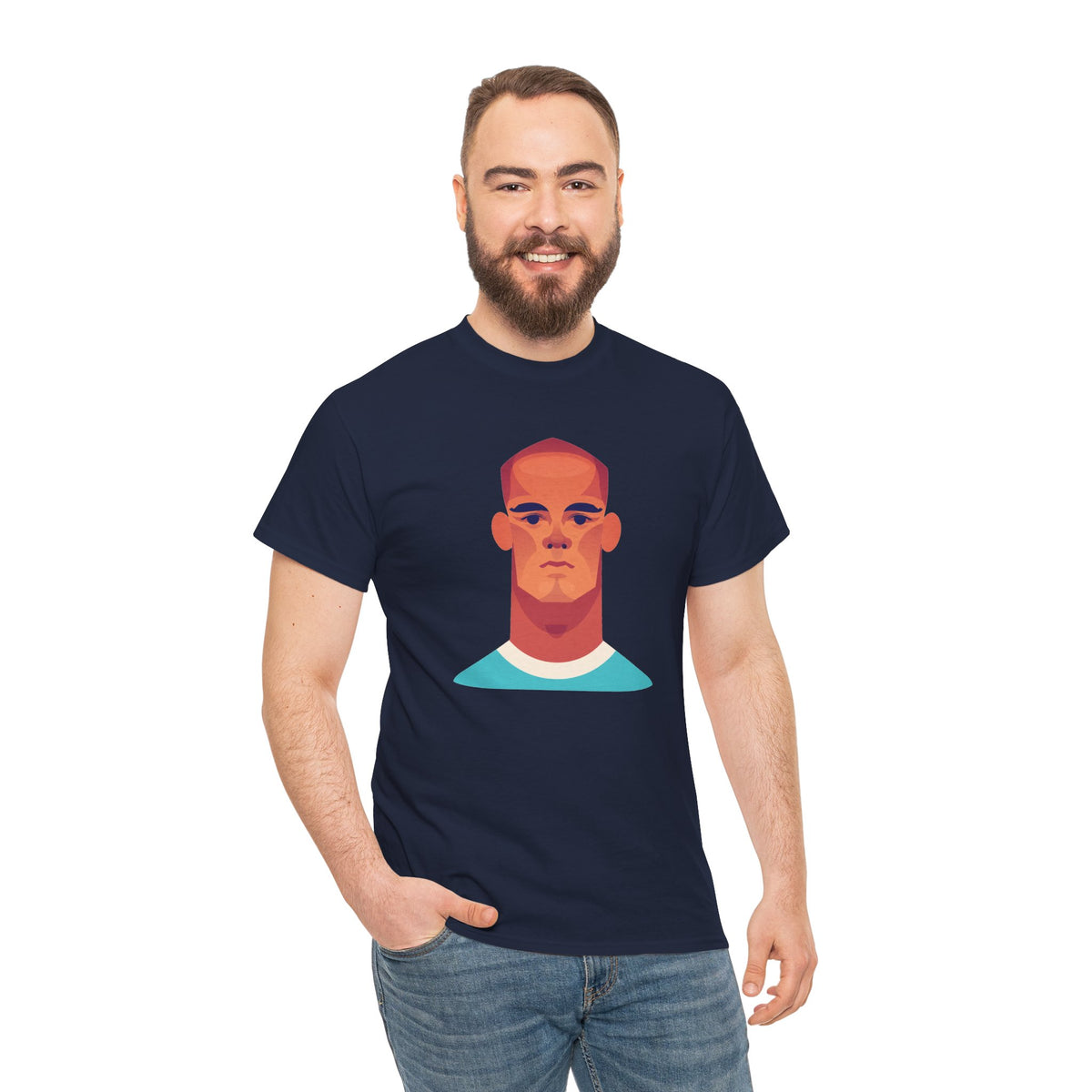 Vinny Kompany Manchester City Legend Minimalist Portrait Tee — Bold Stylized Face Graphic T-Shirt