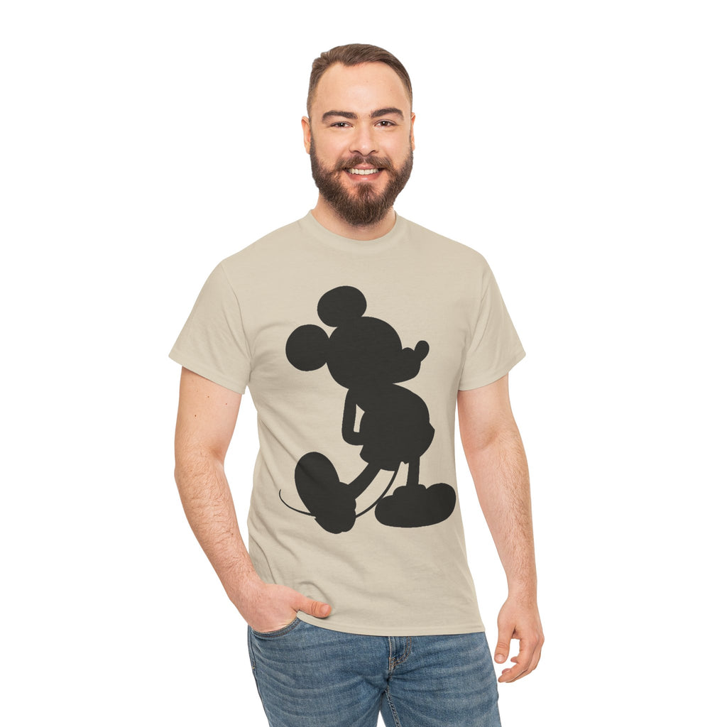 Mickey Mouse Silhouette Graphic Tee — Retro Cartoon Shadow T-Shirt