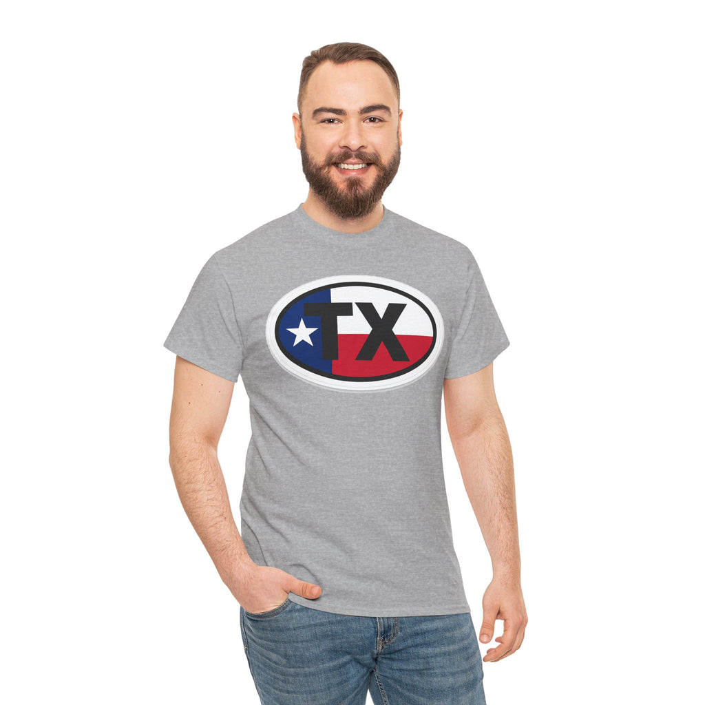 Texas Flag TX Oval T-Shirt — Patriotic Lone Star Tee
