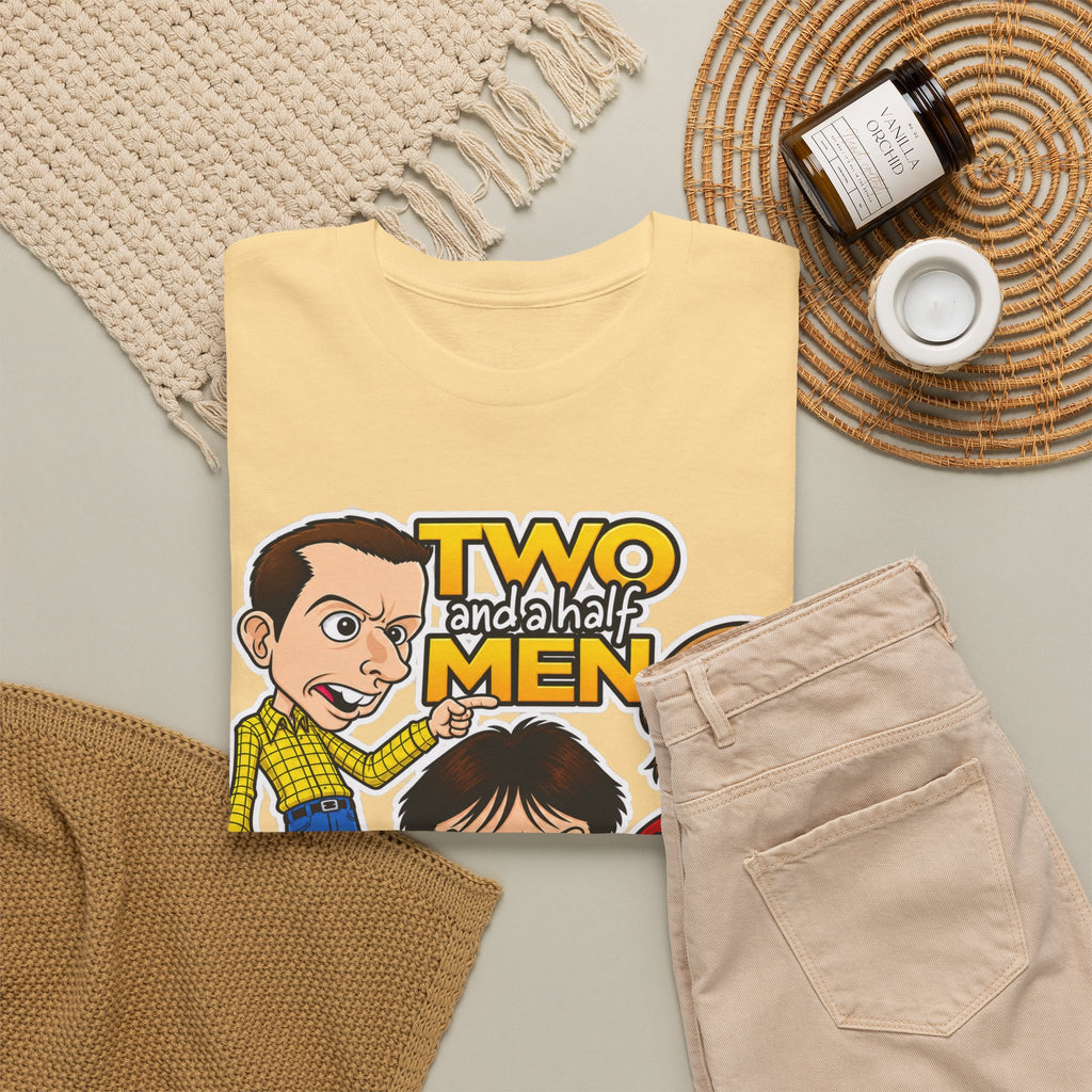 Two and a Half Men Inspired Cartoon Tee — Retro TV Comedy Graphic T-Shirt