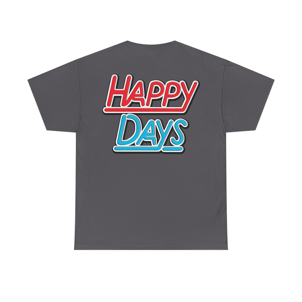 Happy Days Cast Caricature Tee — Retro 70s Sitcom Graphic T-Shirt