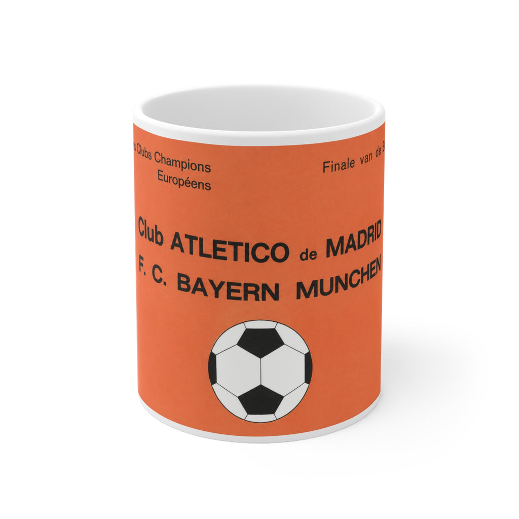 1974 European Cup Final Programme Cover Inspired Ceramic Coffee Mug (11oz/15oz)