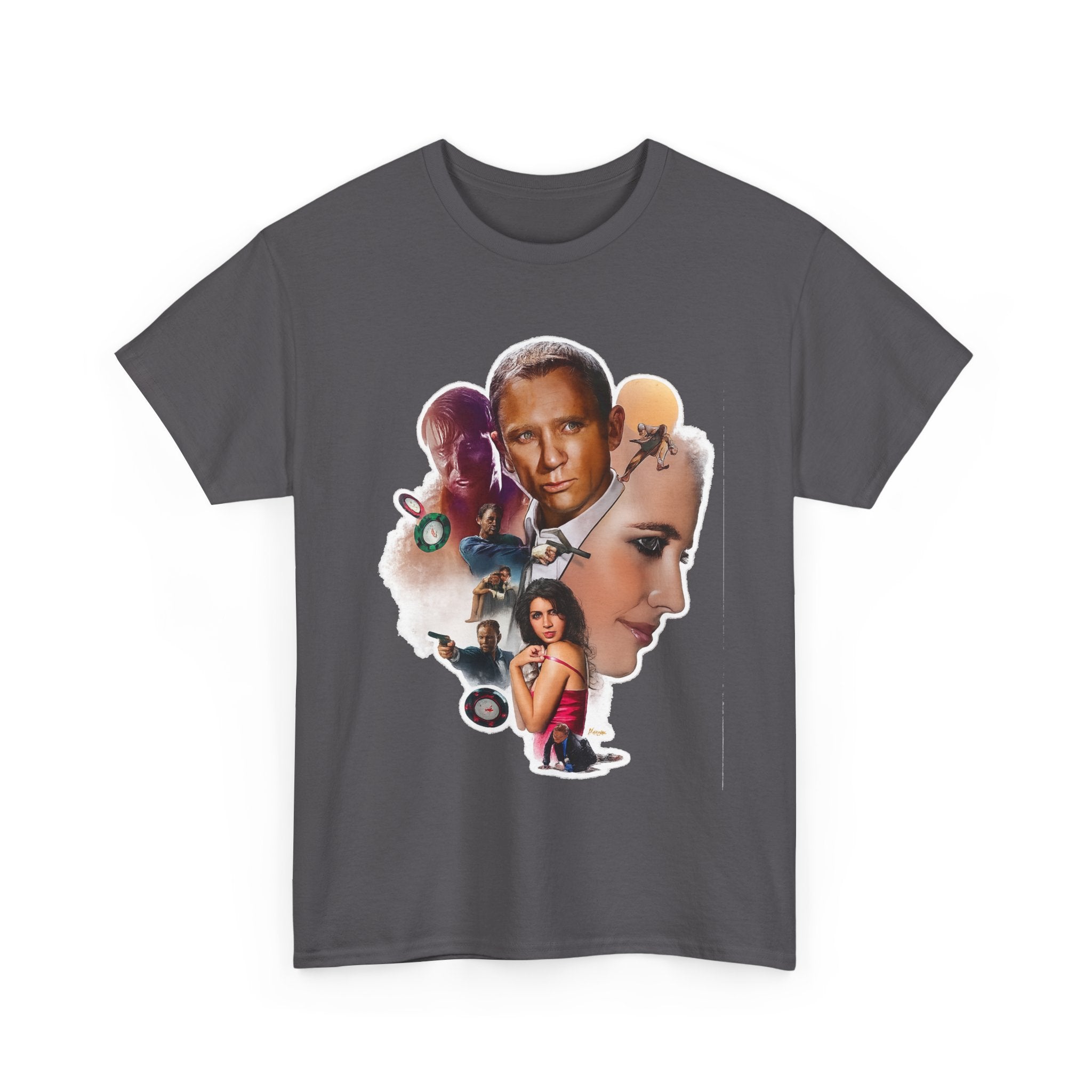 Jame Bond Movie Collage T‑Shirt — Vintage Film Noir Portrait Tee