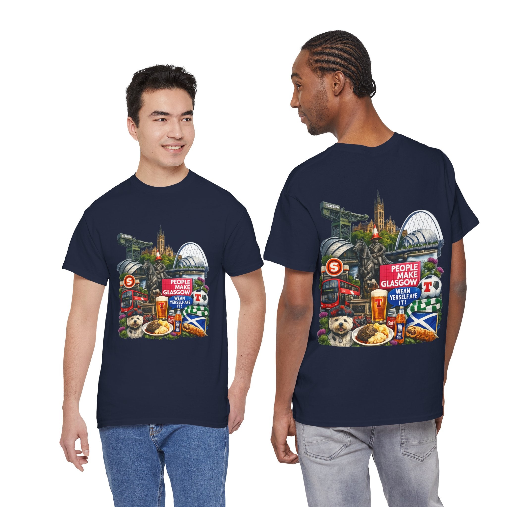 Glasgow Collage T-Shirt — "People Make Glasgow" Scottish City Souvenir Tee