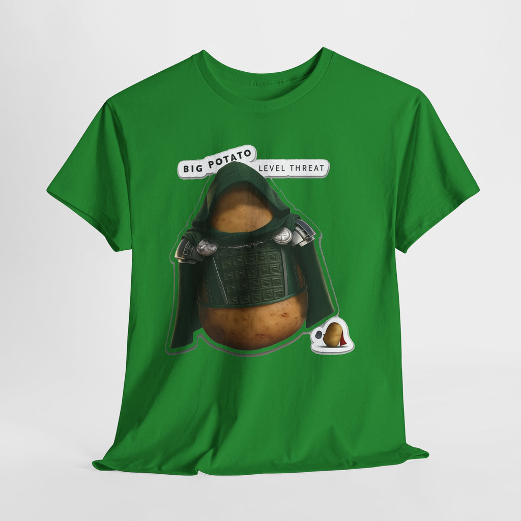 Big Potato "Level Threat" Doom Tee — Funny Potato Soldier Graphic T-Shirt