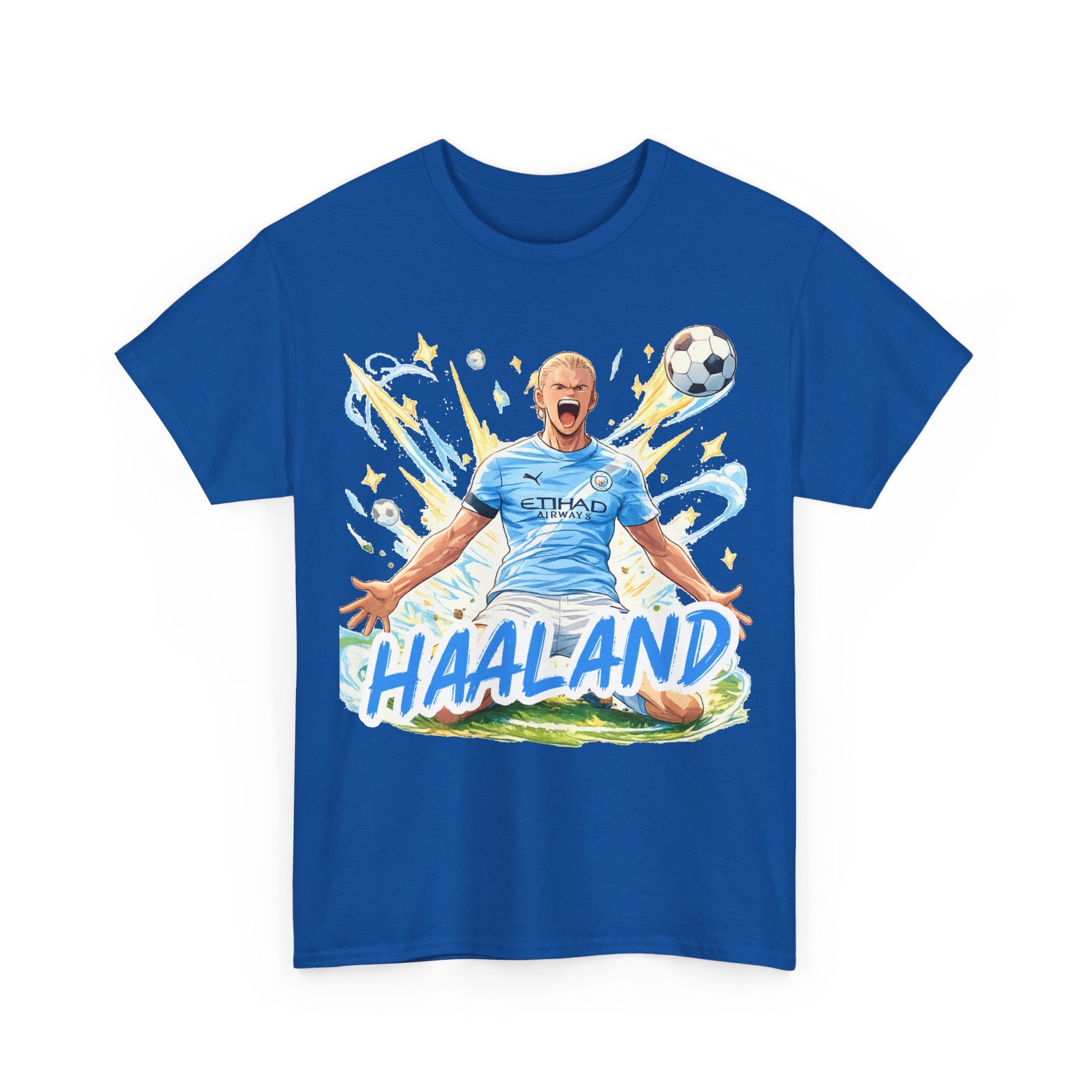 Erling Haaland Anime Fan Tee — Celebratory Football Player Graphic T-Shirt