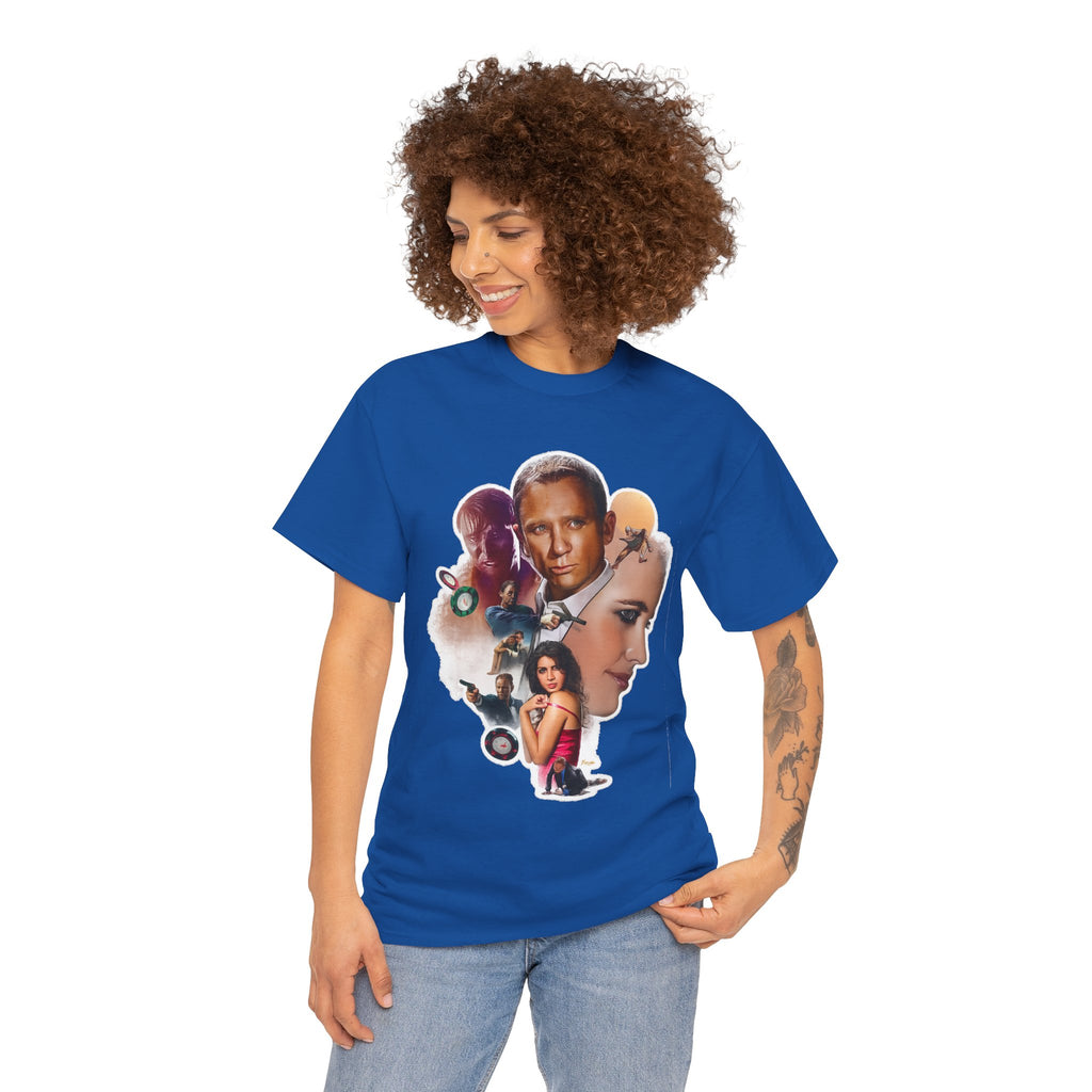 Jame Bond Movie Collage T‑Shirt — Vintage Film Noir Portrait Tee