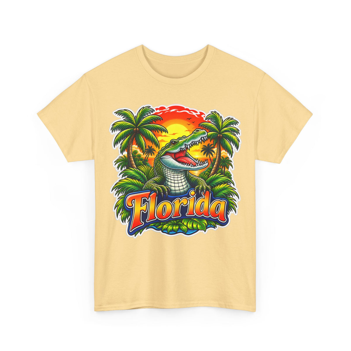 Florida Gator Sunset T-Shirt — Tropical Palm Beach Vacation Tee