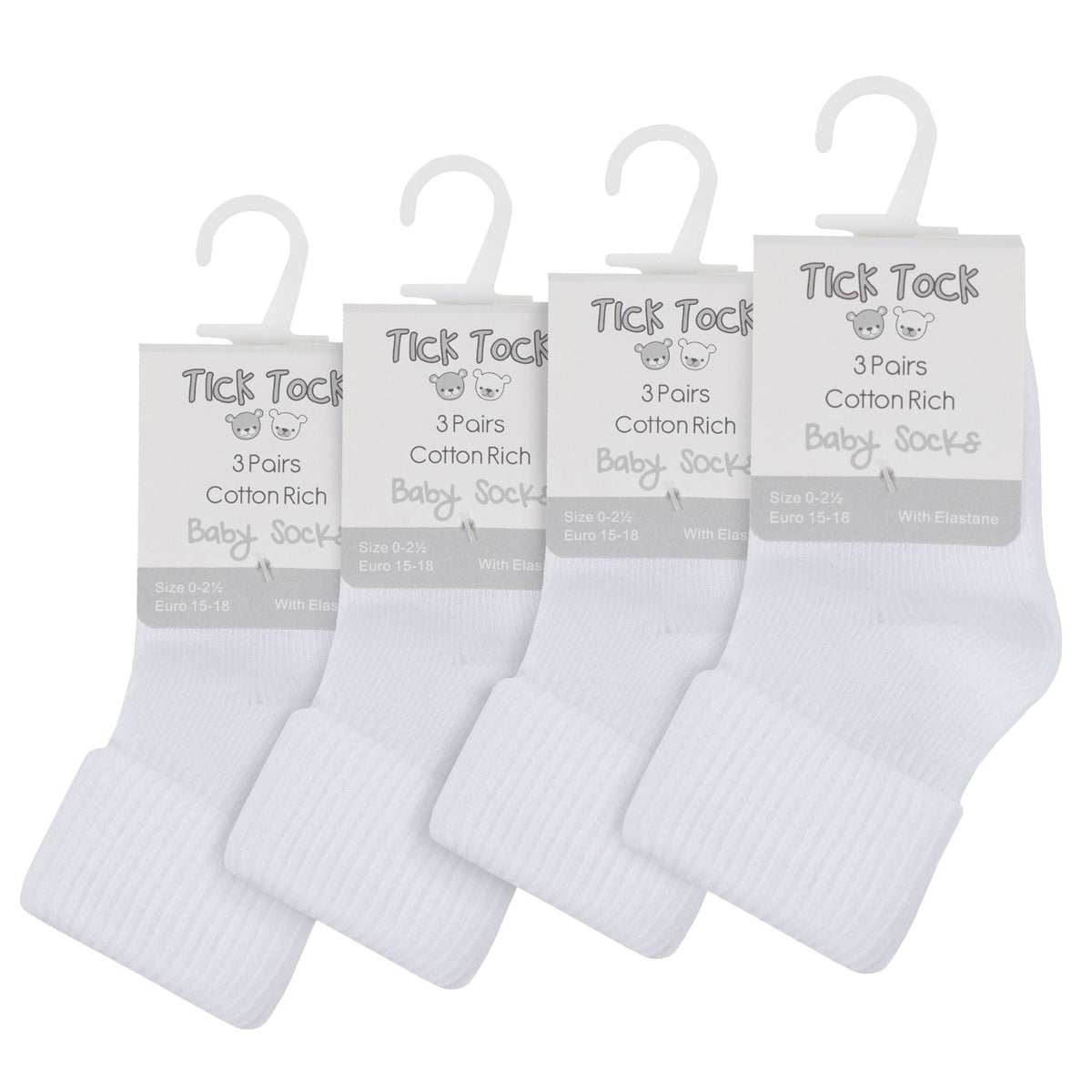 12 Pack Baby Girl & Boy Soft Cotton Turnover Top Socks