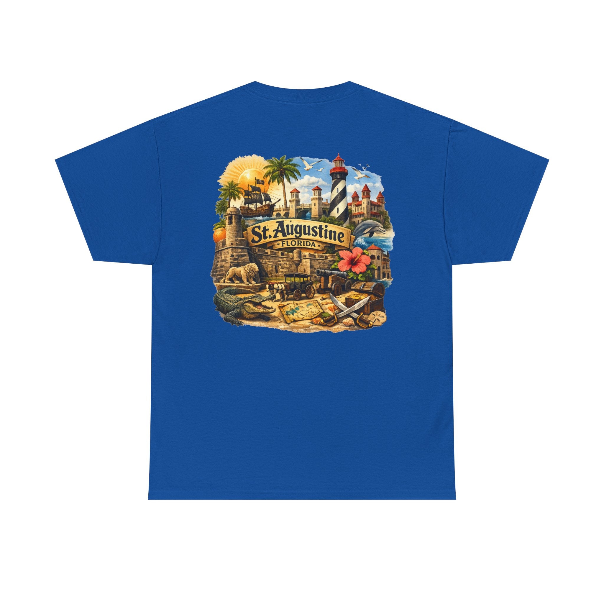 St. Augustine Florida Vintage Travel Tee — Retro Beach & Lighthouse Souvenir T-Shirt