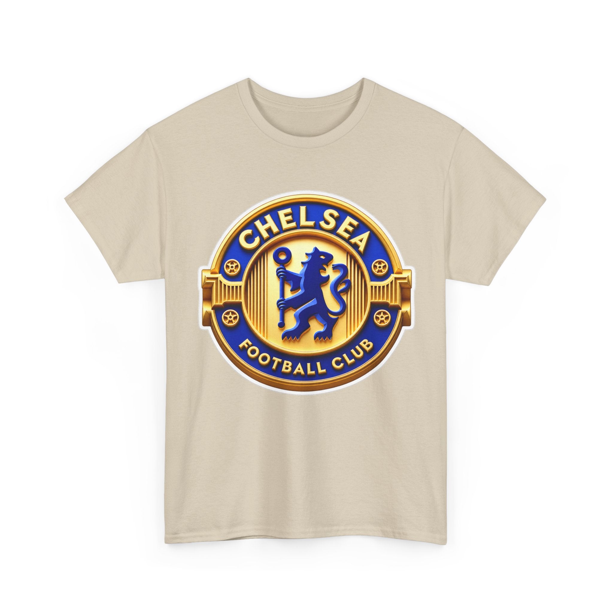 Chelsea Football Club Crest Tee — Retro Blue & Gold Soccer Emblem T-Shirt