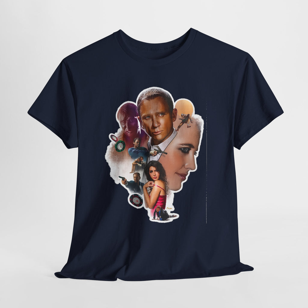 Jame Bond Movie Collage T‑Shirt — Vintage Film Noir Portrait Tee