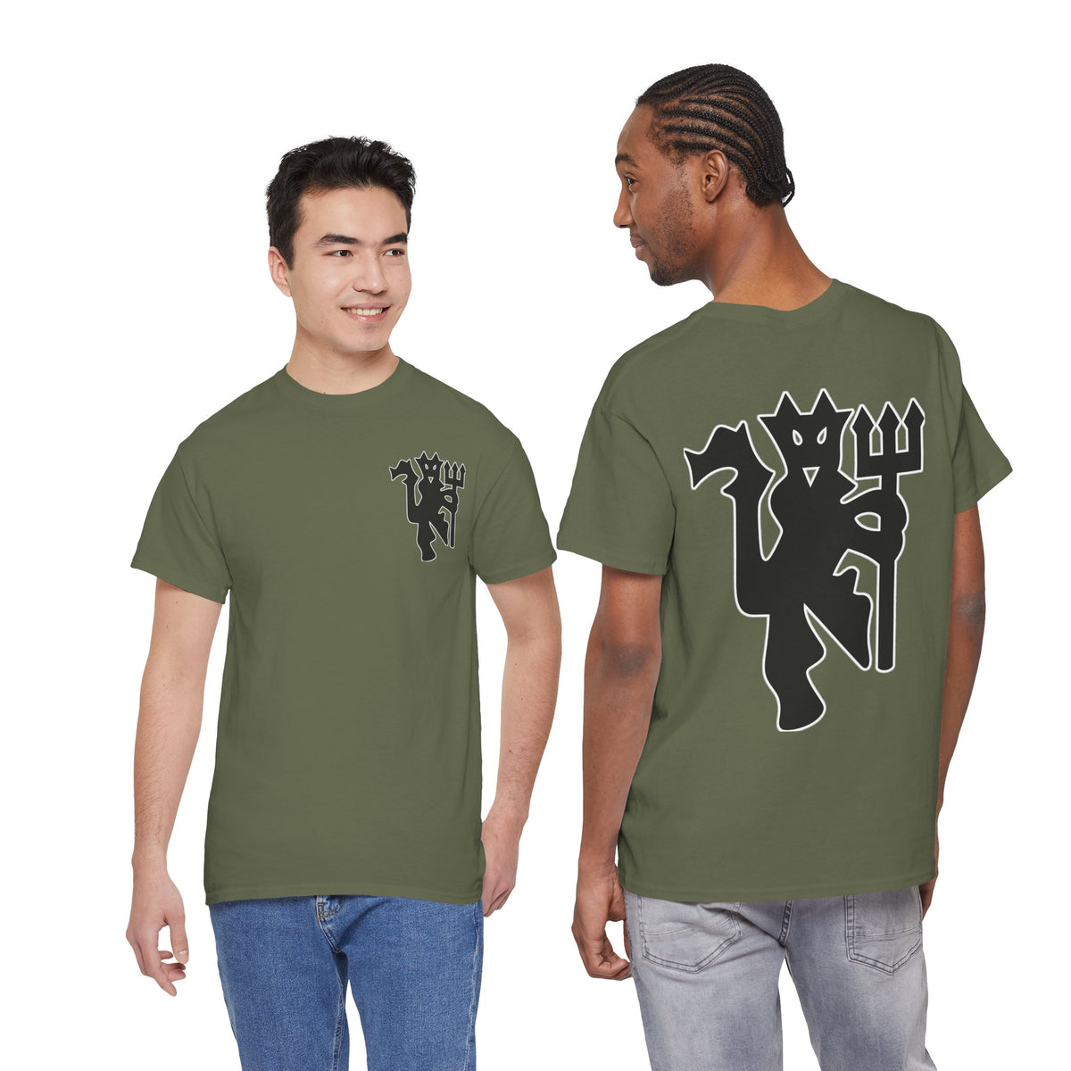 Manchester United Devil Cotton T-Shirt – Retro Trident Football Crest Tee