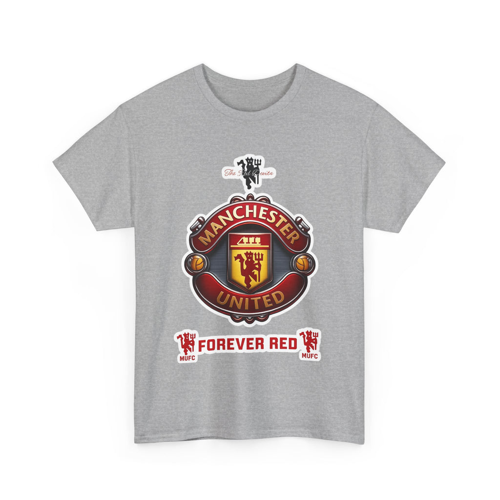 Manchester United Inspired Football Crest Tee — "Forever Red" Supporter Shirt