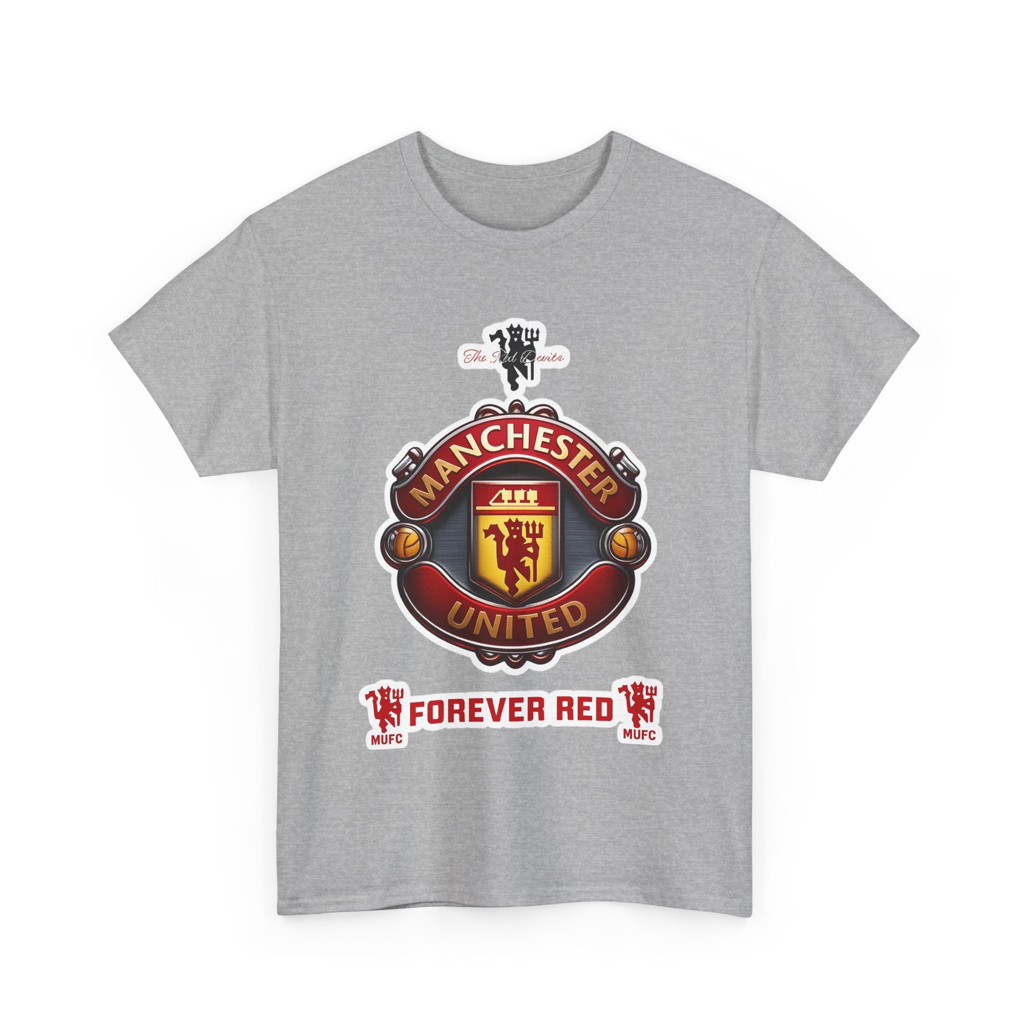 Manchester United Inspired Football Crest Tee — "Forever Red" Supporter Shirt