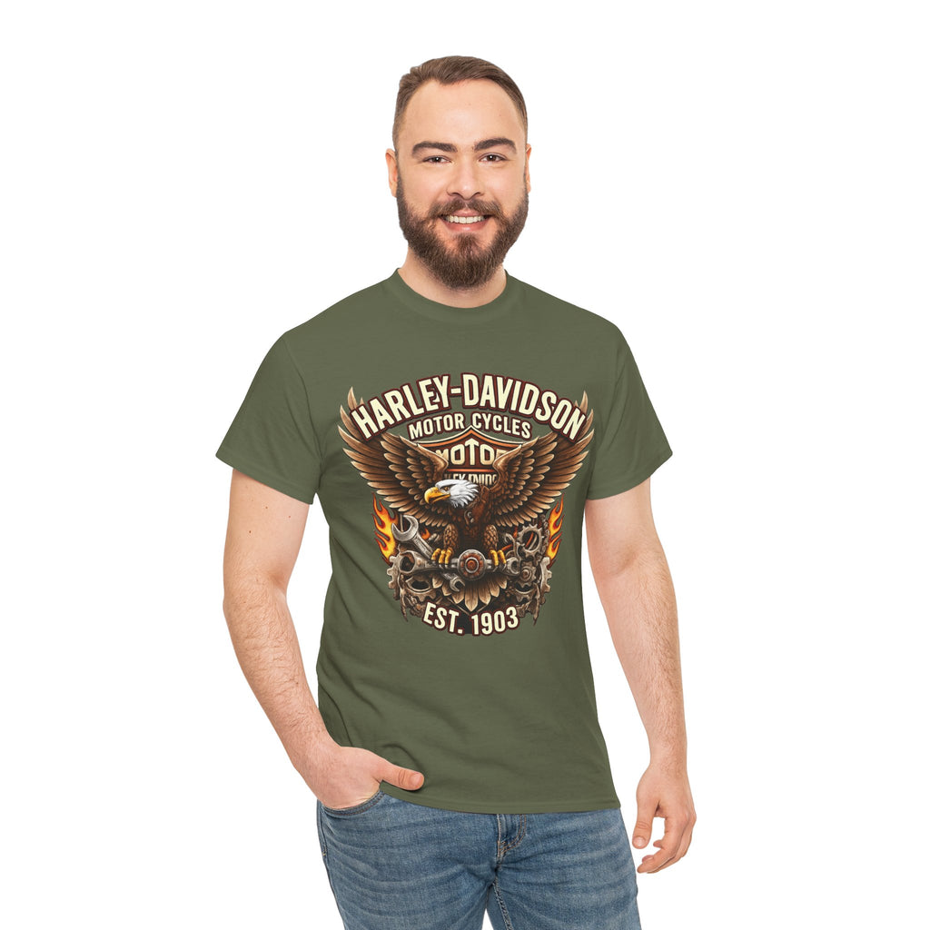Harley-Davidson Eagle Flame Tee — Retro Motorcycle Graphic T-Shirt