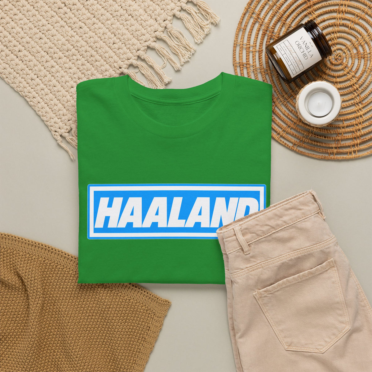 Haaland Box Logo Tee — Soccer Fan Jersey Style Shirt