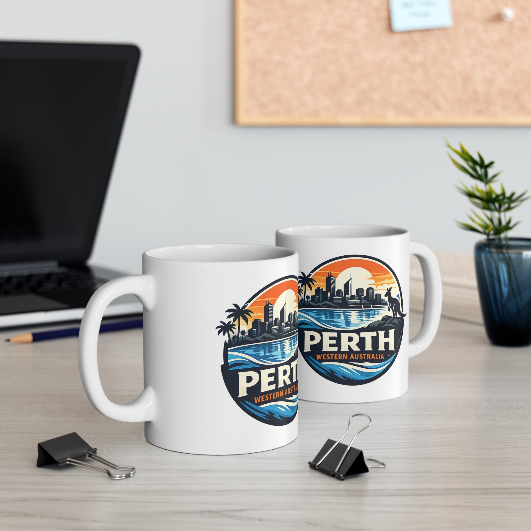 Perth Skyline Ceramic Mug — Western Australia Souvenir Coffee Cup (11oz & 15oz)