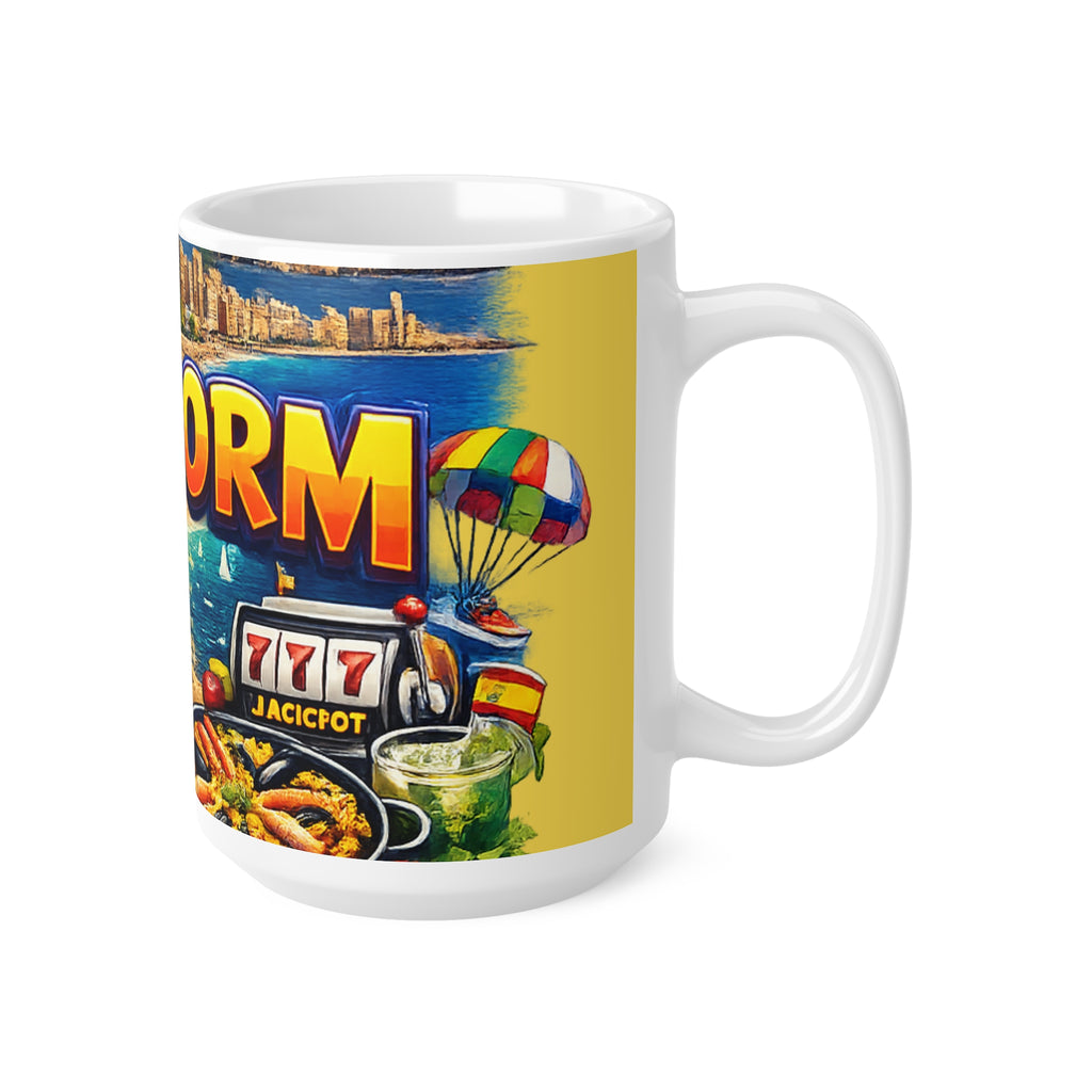 Benidorm Travel Coffee Mug — Retro Cityscape 11oz & 15oz Ceramic Cup