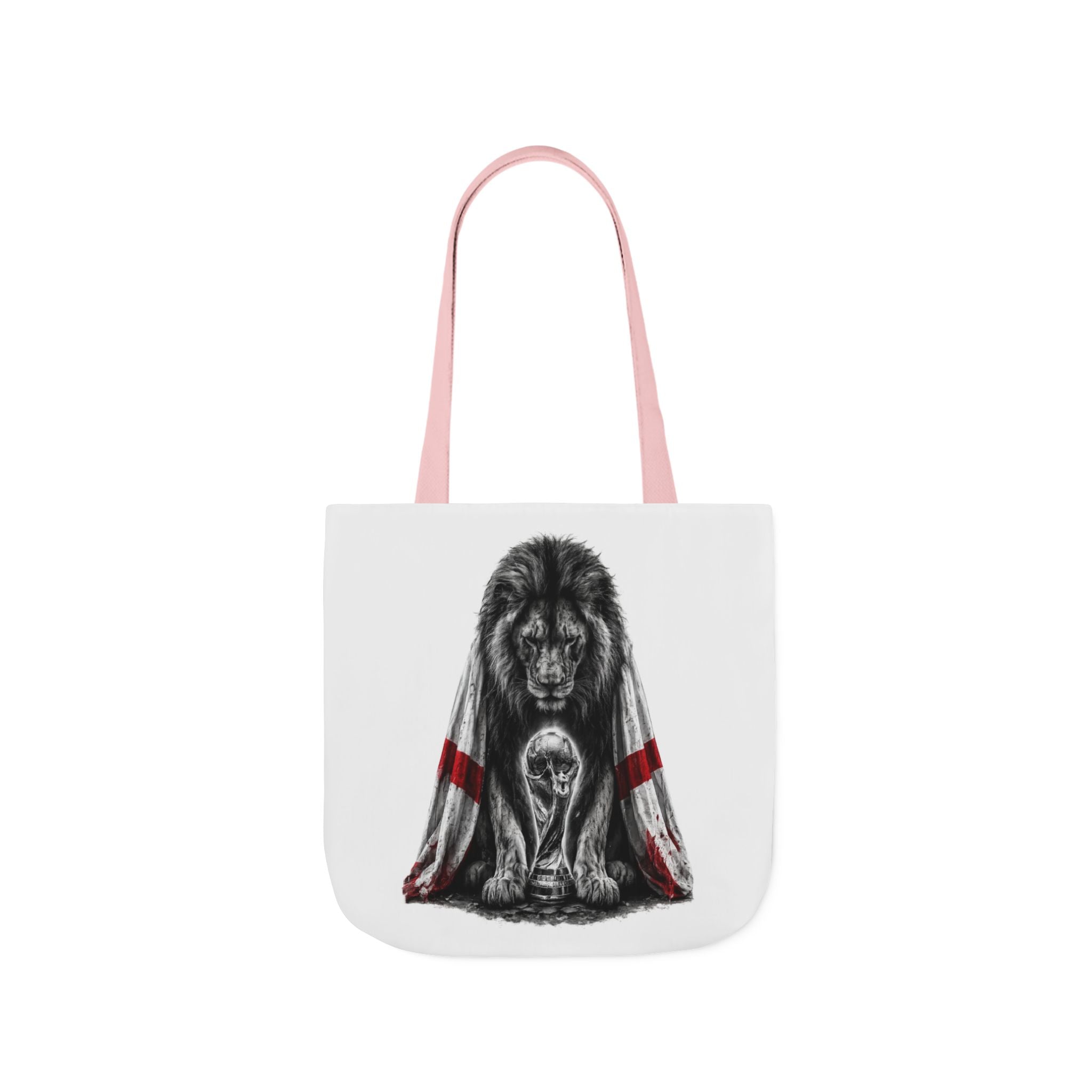 England Lion Guardian Canvas Tote — Protective Lion & Cub Illustration Tote Bag