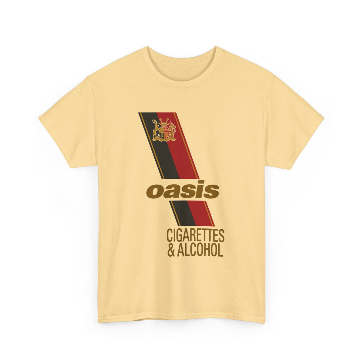 Oasis Cigarettes & Alcohol Inspired Unisex Heavy Cotton T -Shirt / Tee