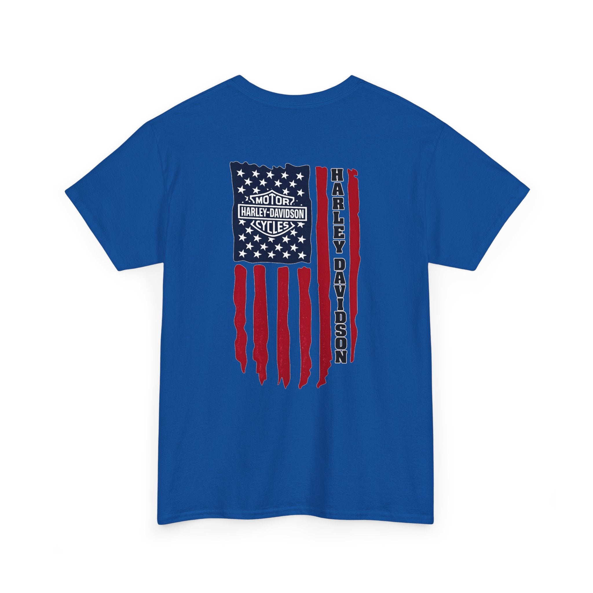 Harley-Style Flag Tee — American Motorcycle Logo T-Shirt