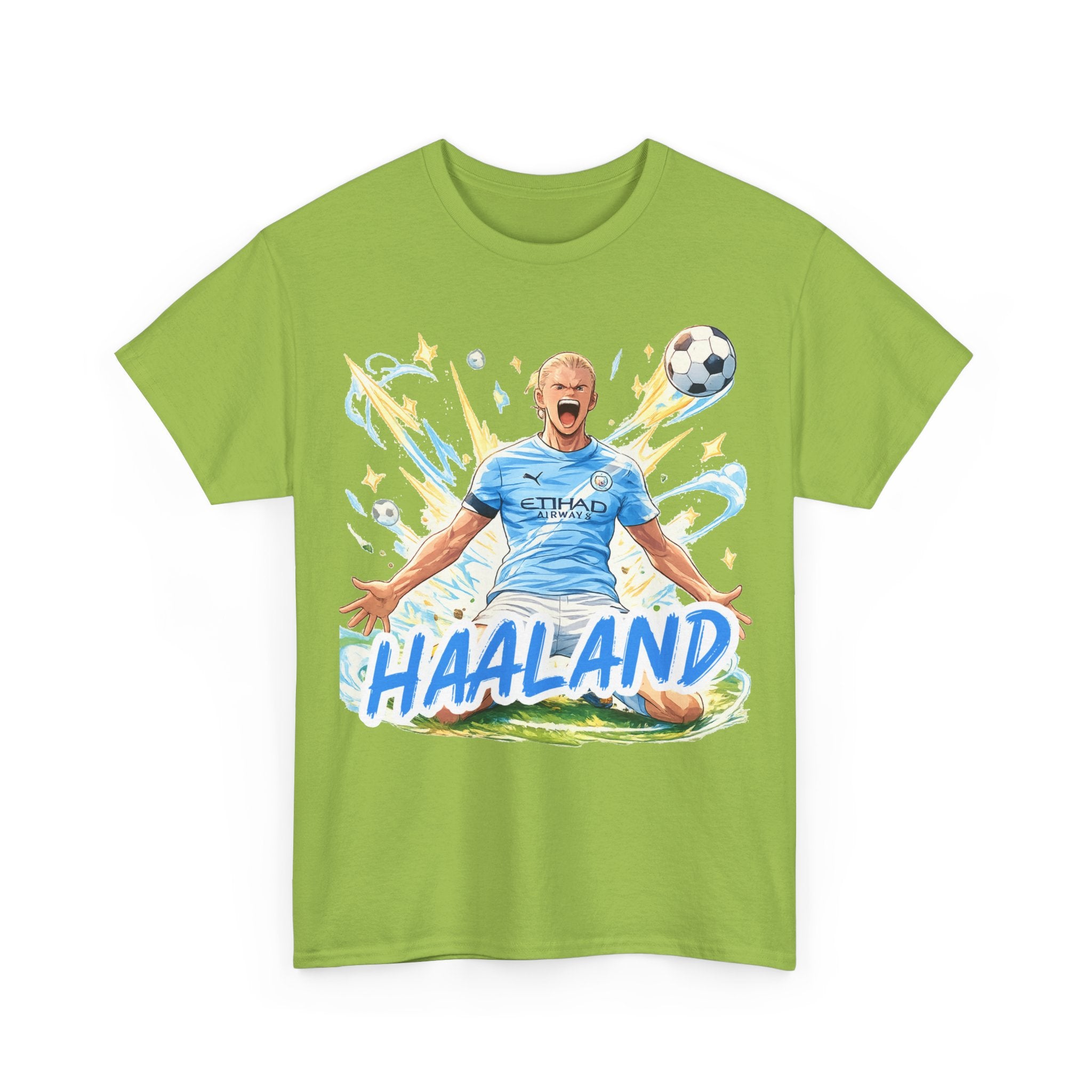 Erling Haaland Anime Fan Tee — Celebratory Football Player Graphic T-Shirt