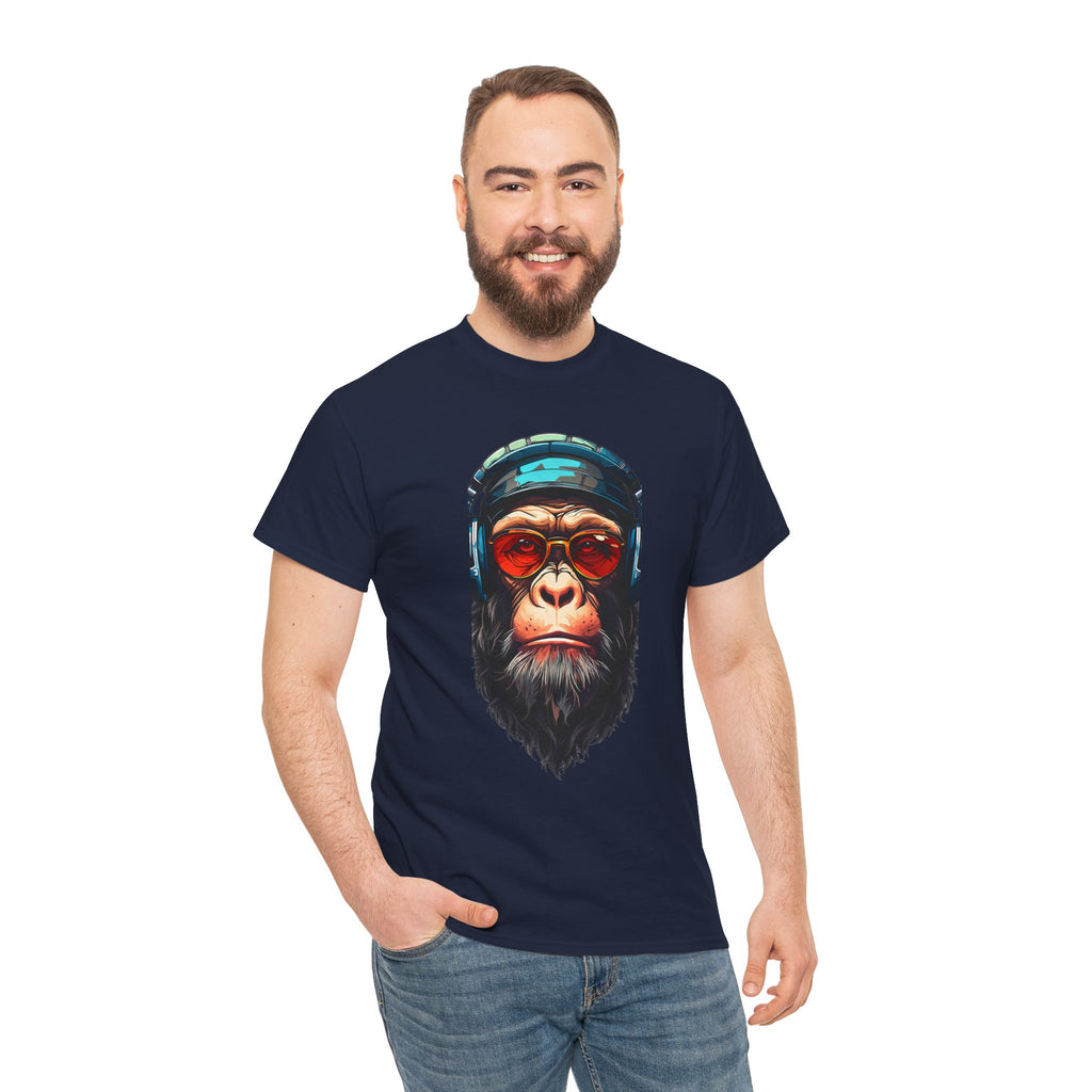 Chimpanzee DJ Graphic Tee — Retro Sunglasses & Headphones Monkey T-Shirt