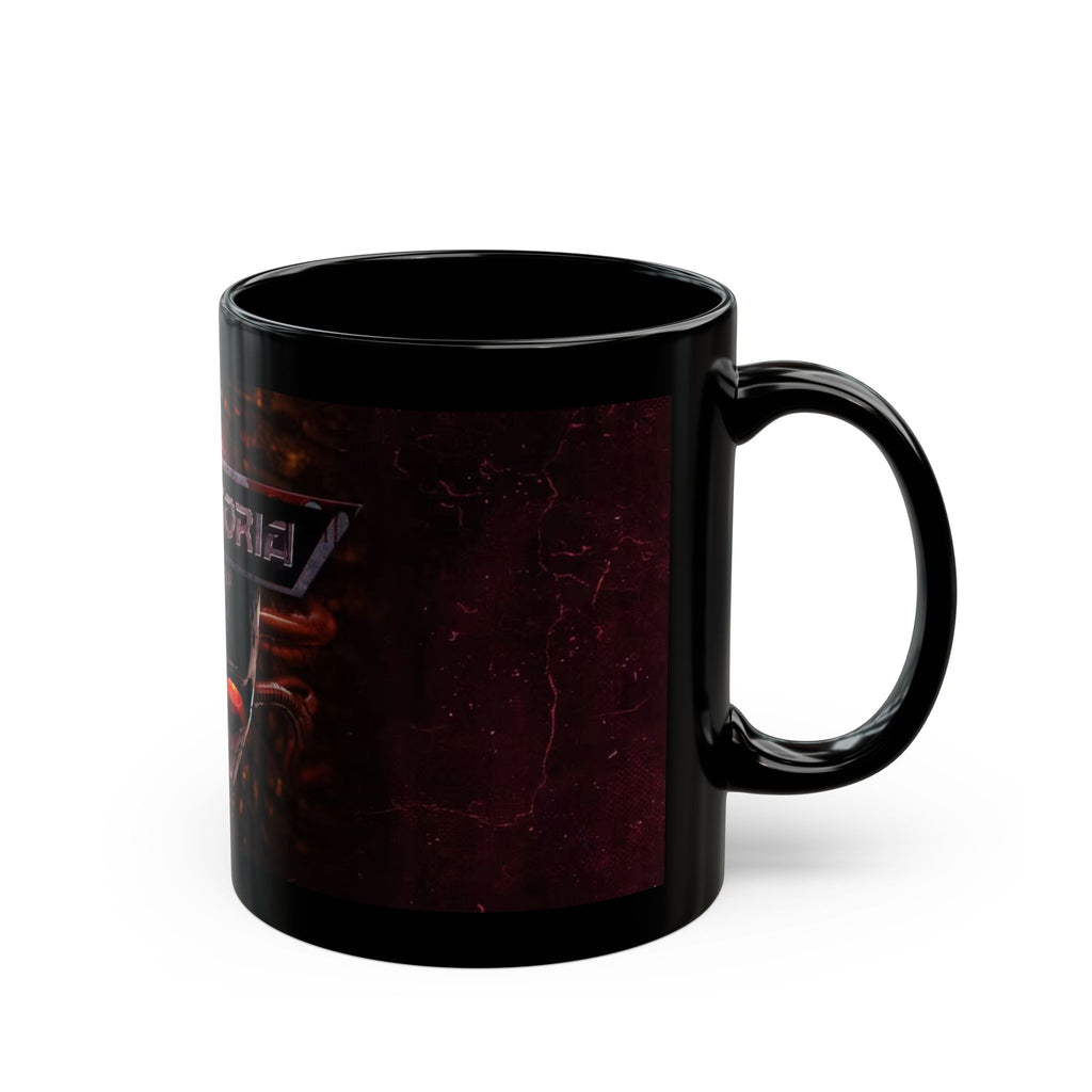 Cybergoria Skull Black Mug — Gothic Cyberpunk Coffee Cup (11oz/15oz)