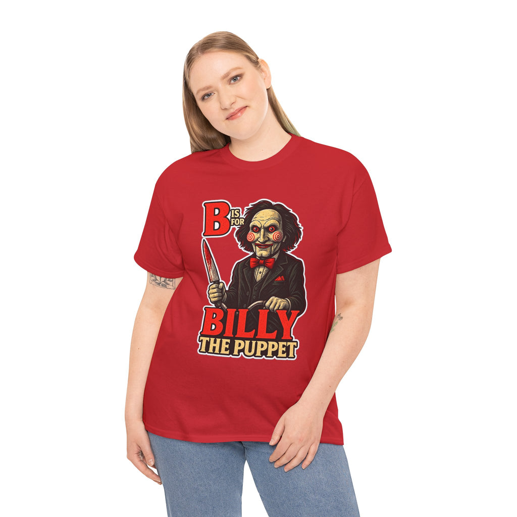 Billy the Puppet Horror Tee — Jigsaw-Style Killer Doll Graphic T-Shirt