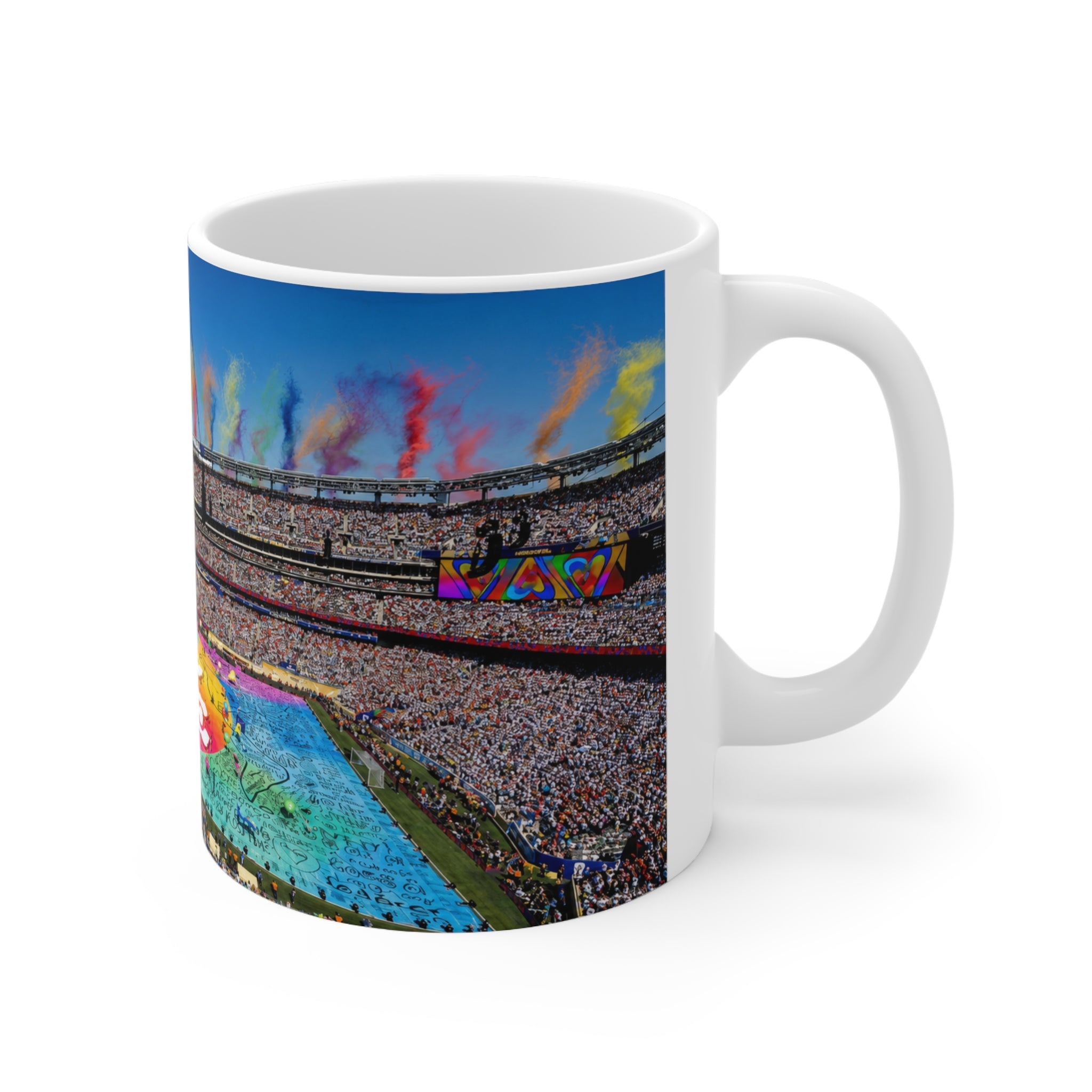 World Cup Final 2026 Stadium Pride Coffee Mug — Colorful Rainbow Smoke Sports Stadium 11/15oz Ceramic