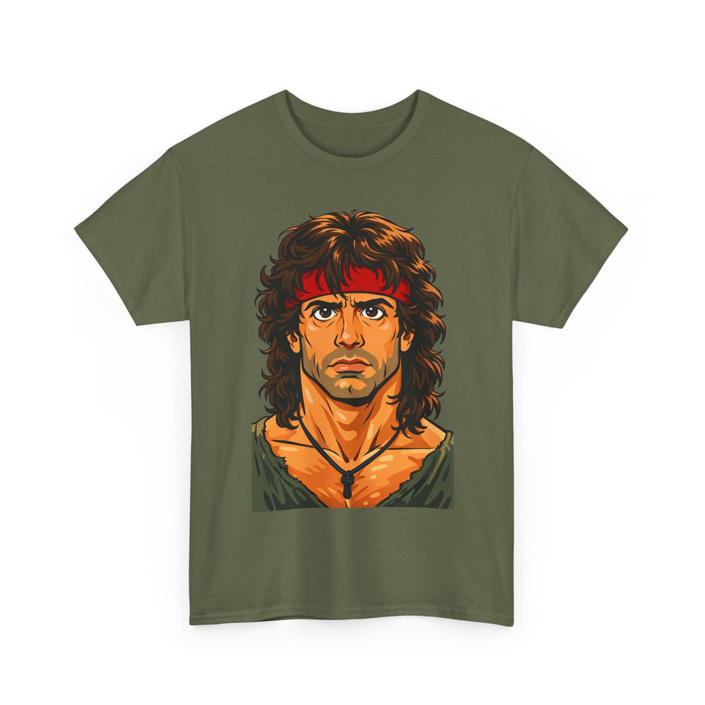 Retro Action Hero Portrait Cotton T-Shirt