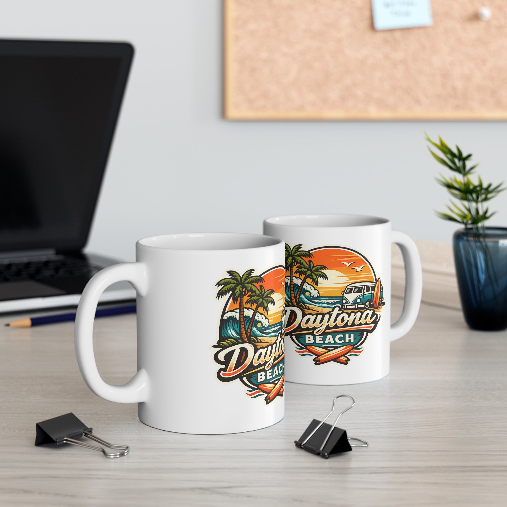 Daytona Beach Ceramic Coffee Cups, 11oz, 15oz