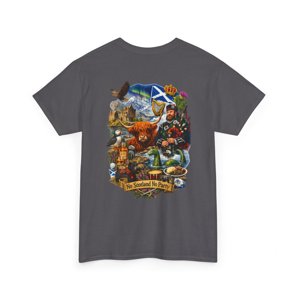 Scotland Collage T-Shirt — "No Scotland No Party" Scottish Heritage Tee